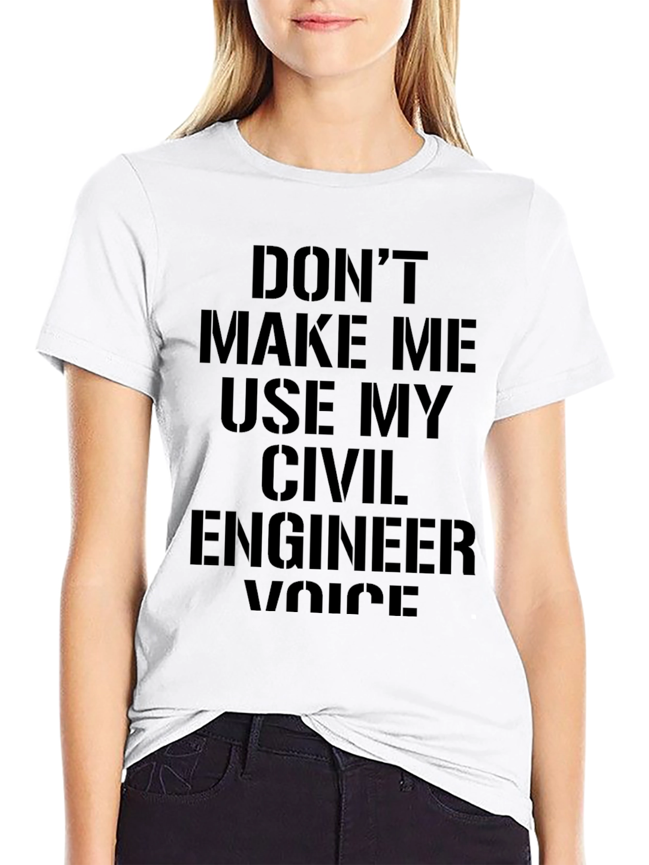 Black Civil Engineer Voice T-Shirt - Funny Tee view 9