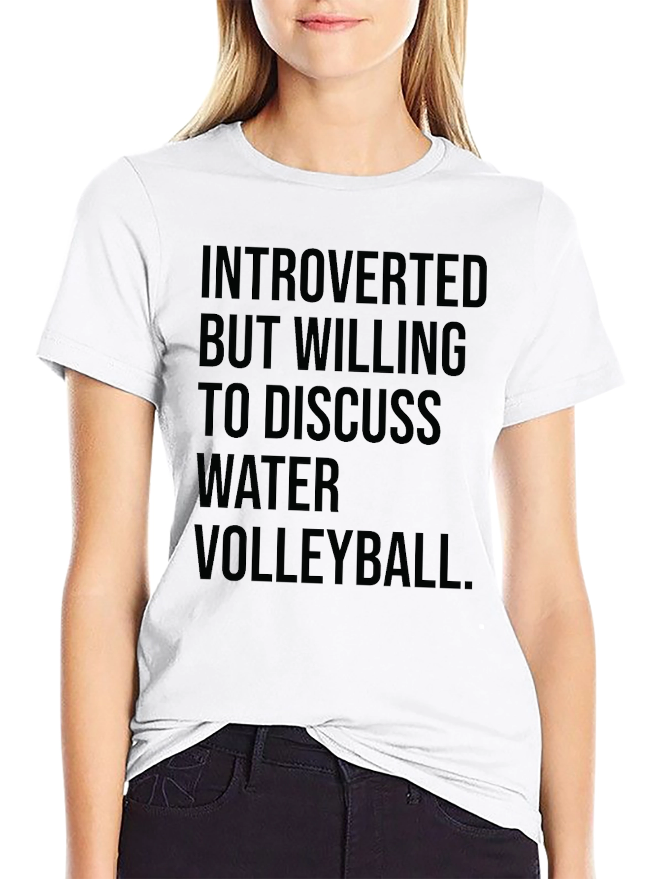 Black Introverted Water Volleyball T-Shirt view 9