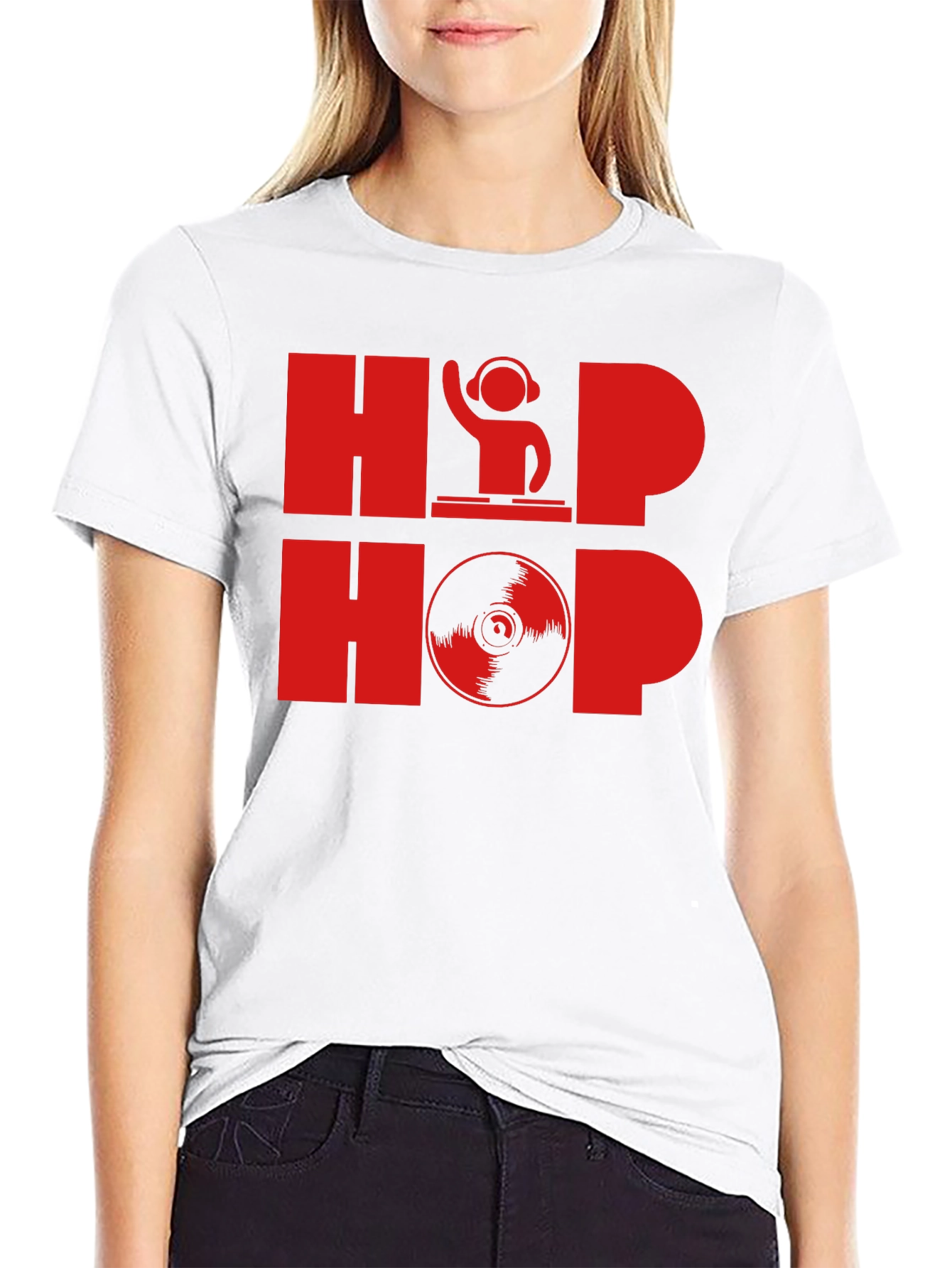 Black Hip Hop DJ Graphic T-Shirt - Black view 9