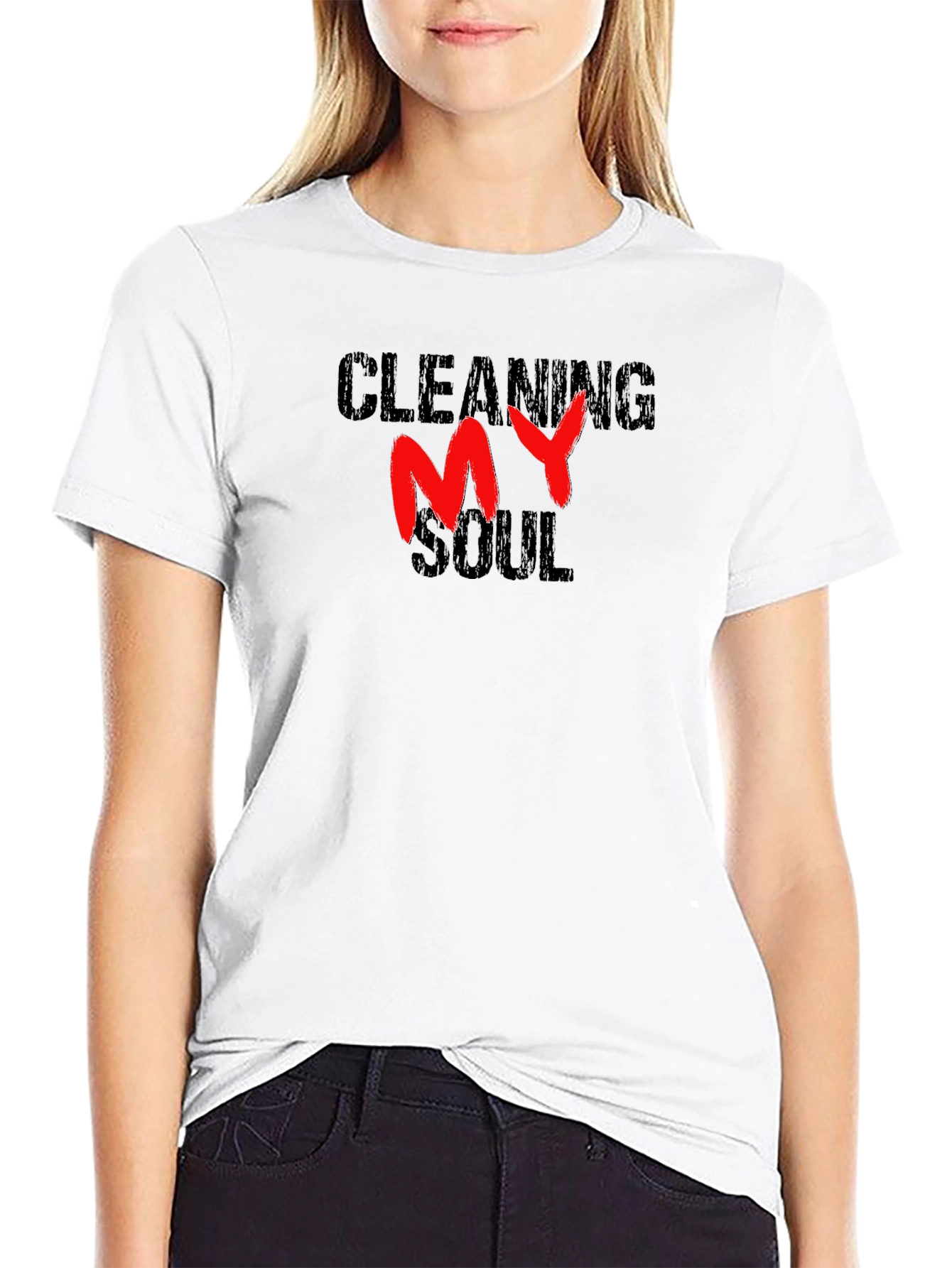 Black Cleaning My Soul Graphic T-Shirt view 9