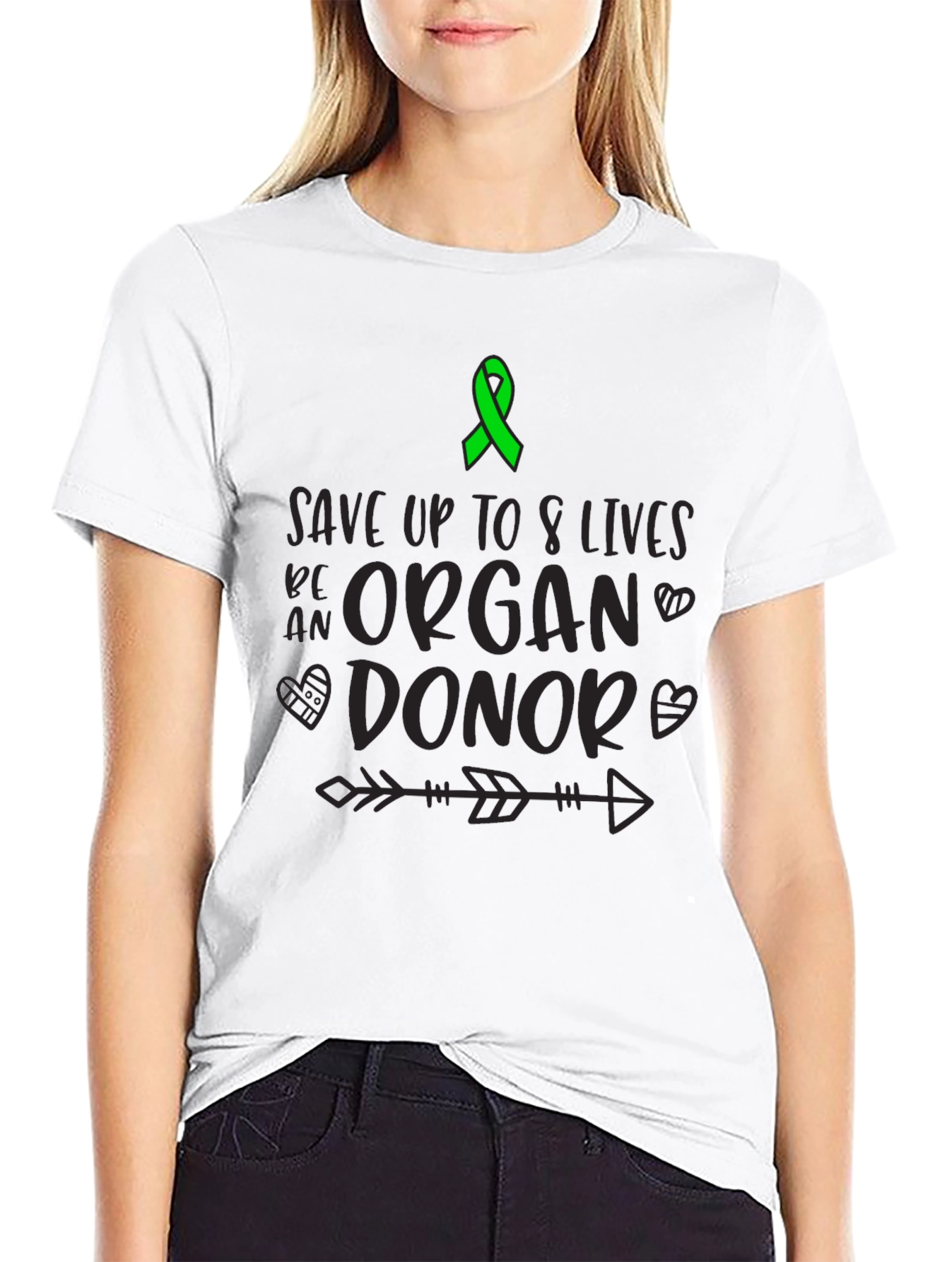 Black Organ Donor Awareness T-Shirt Save 8 Lives view 9