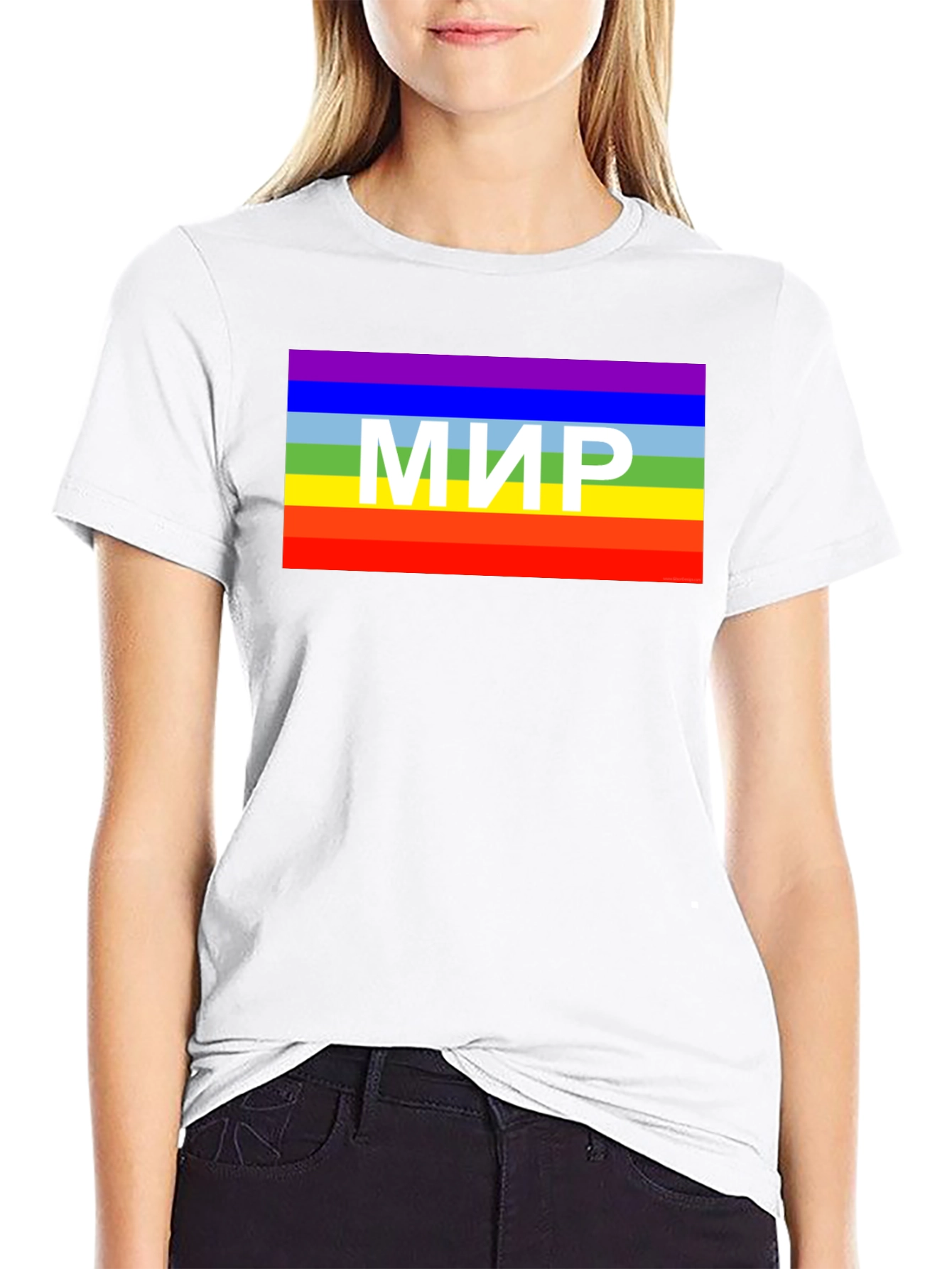 Black Peace Rainbow T-Shirt - MIR view 9