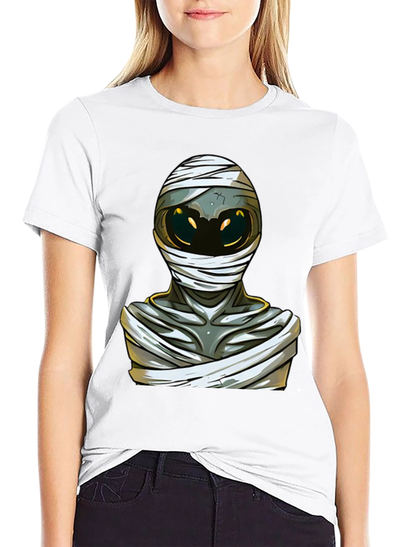 Black Mummy Graphic Tee - Unique Halloween Design view 9