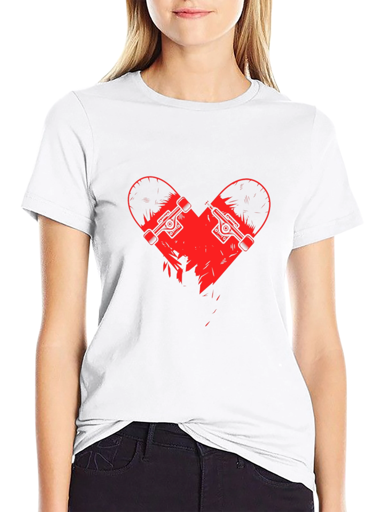 Black Skate Heart Graphic Tee - Black view 9