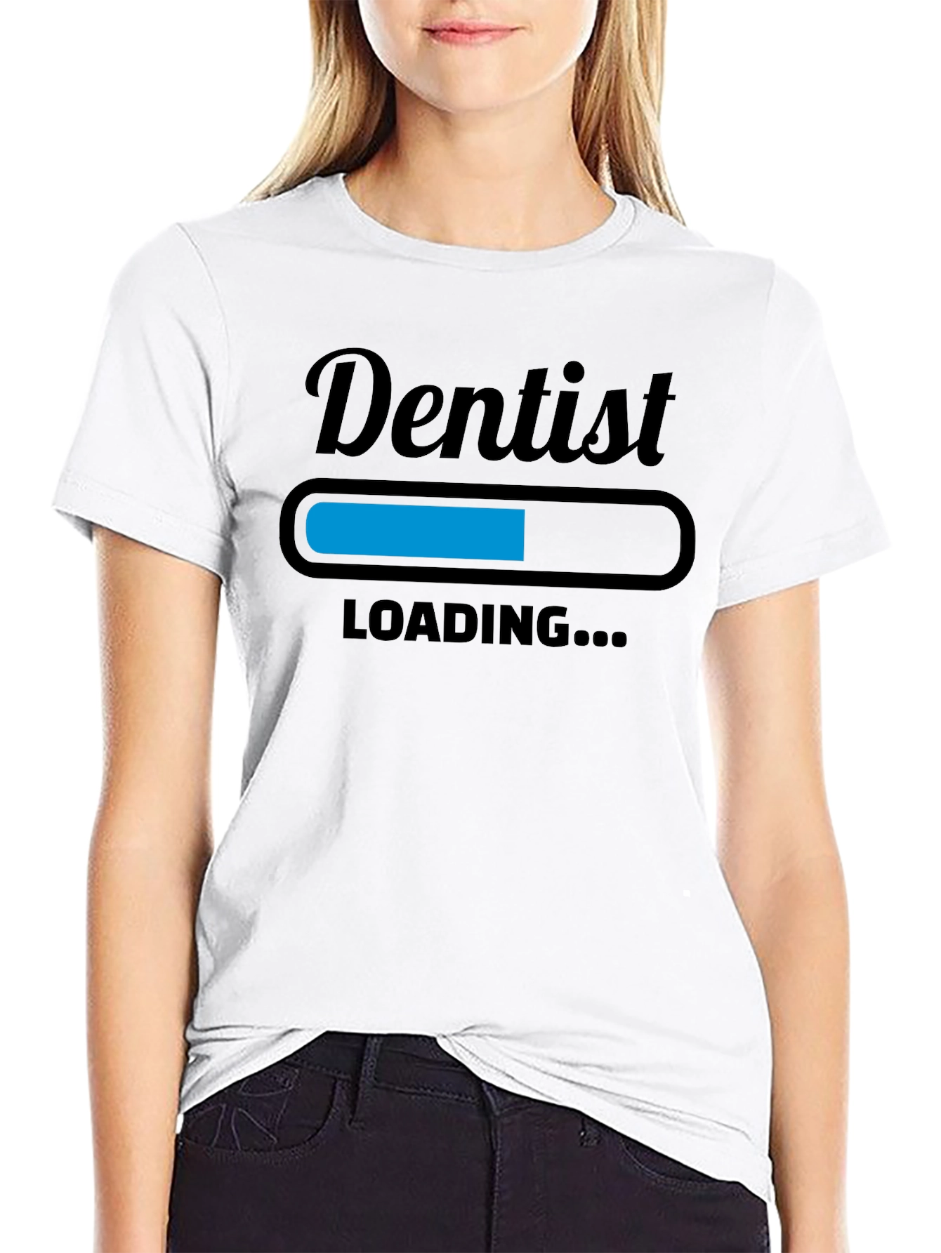 Black Dentist Loading T-Shirt - Funny Dental Apparel view 9