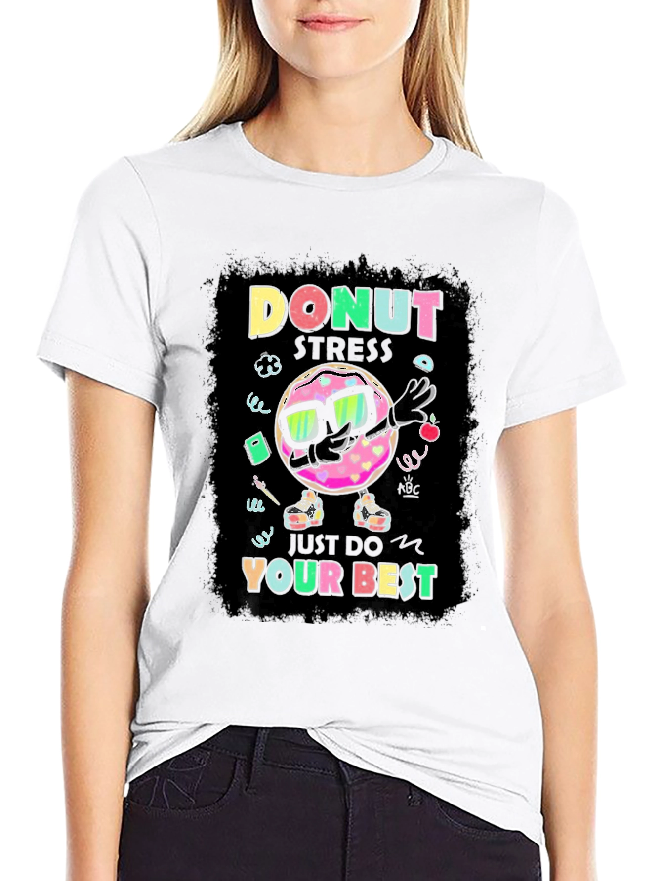 Black Donut Stress T-Shirt - Funny Motivational Tee view 9
