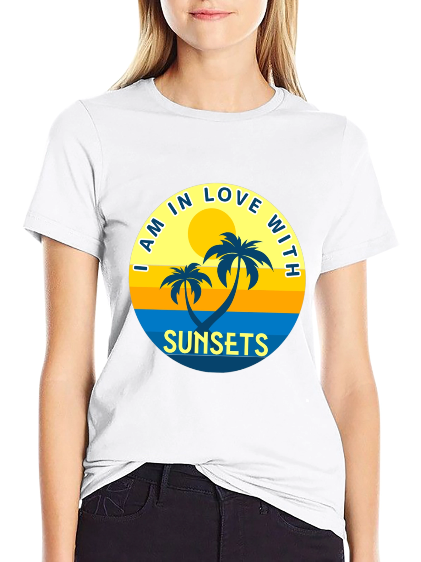 Black Sunset Palms Graphic T-Shirt view 9