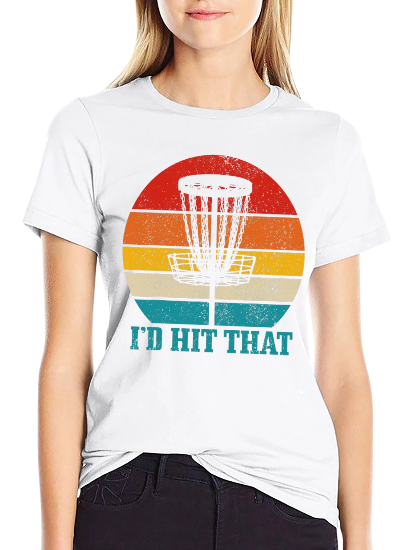 Black I'd Hit That Disc Golf T-Shirt view 9