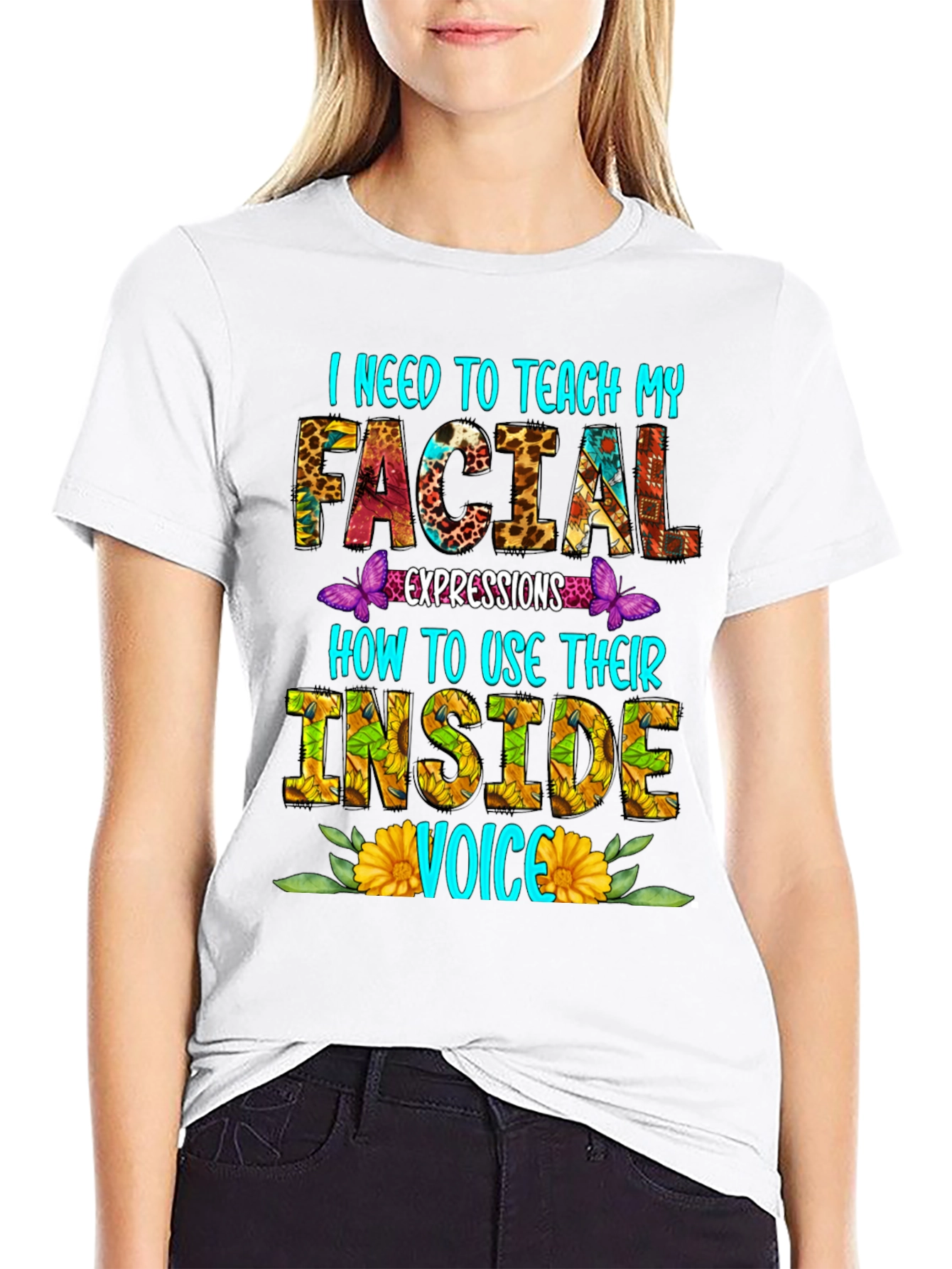 Black Teach Facial Expressions T-Shirt view 9