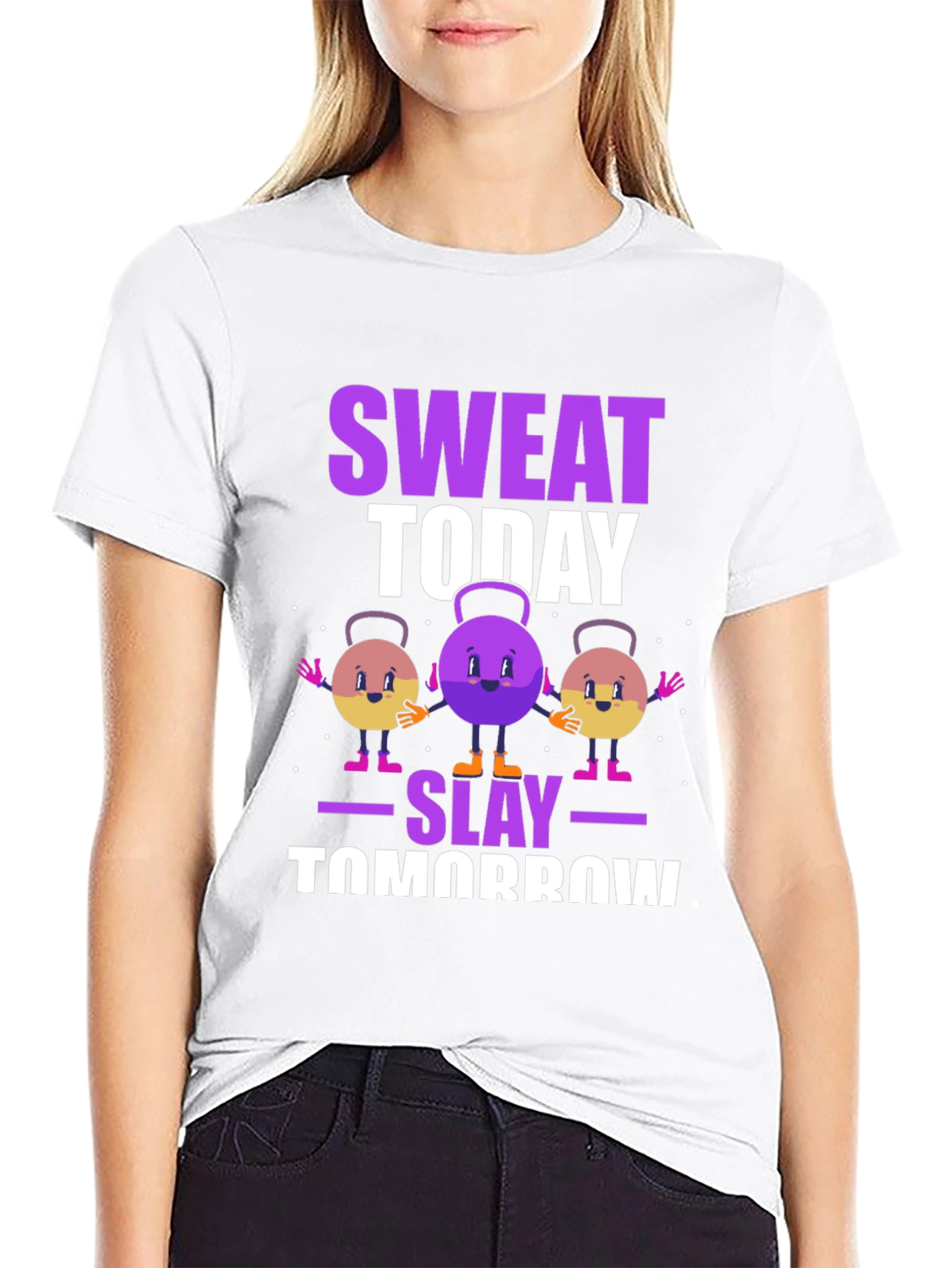 Black Sweat Today Slay Tomorrow Graphic Tee view 9