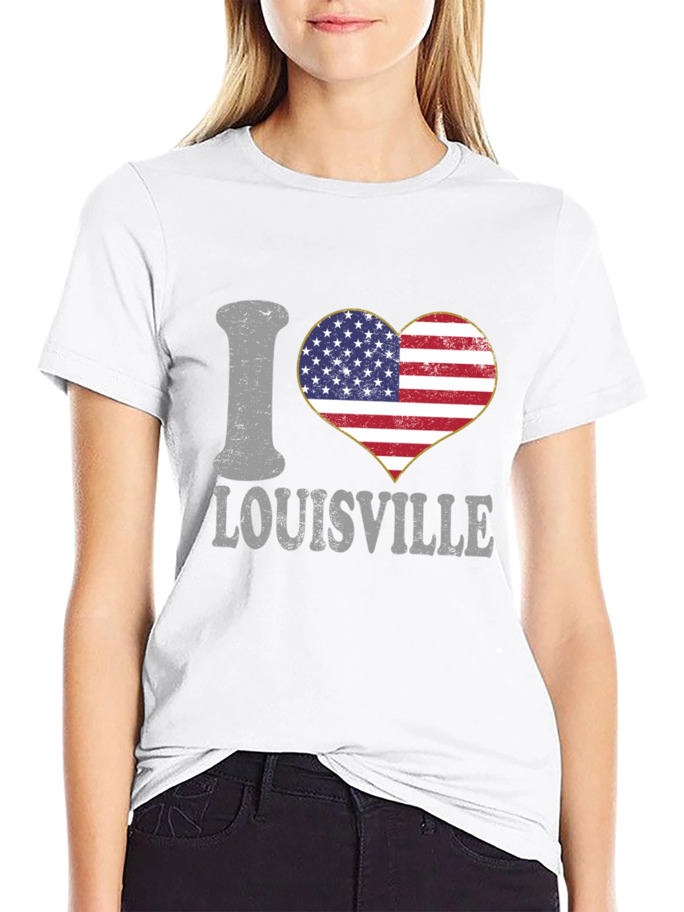 Black I Heart Louisville T-Shirt view 9