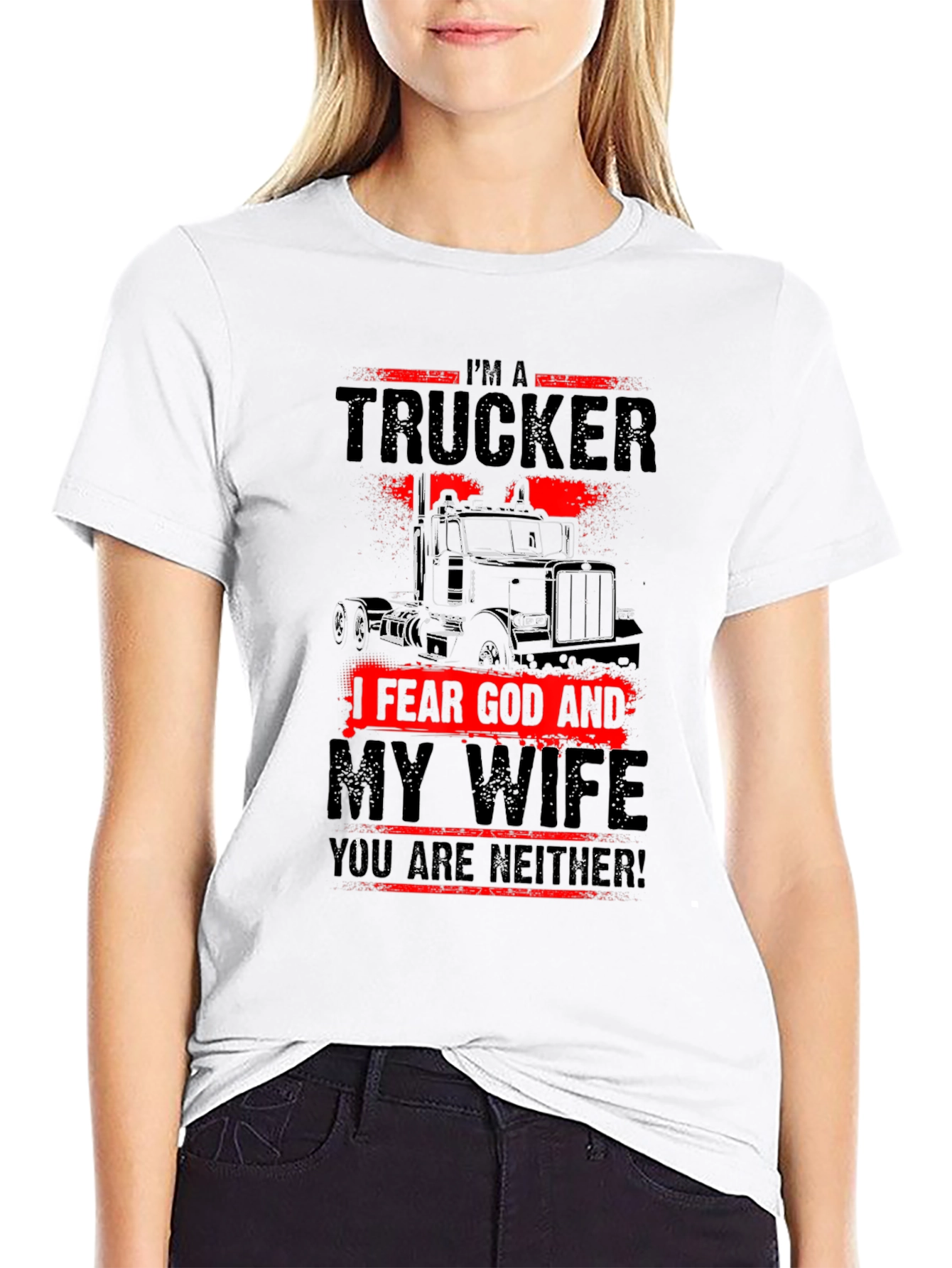 Black I'm A Trucker T-Shirt, Fear God & My Wife view 9
