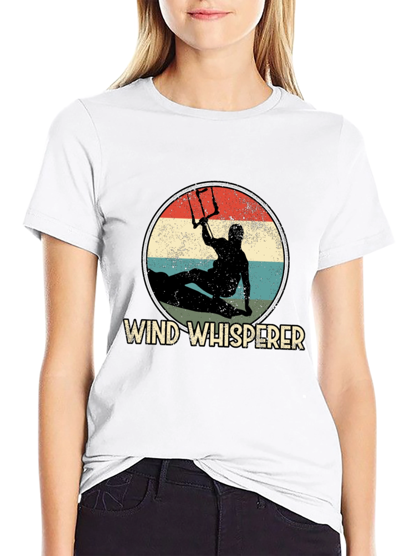 Black Wind Whisperer Kitesurfing Graphic Tee view 9