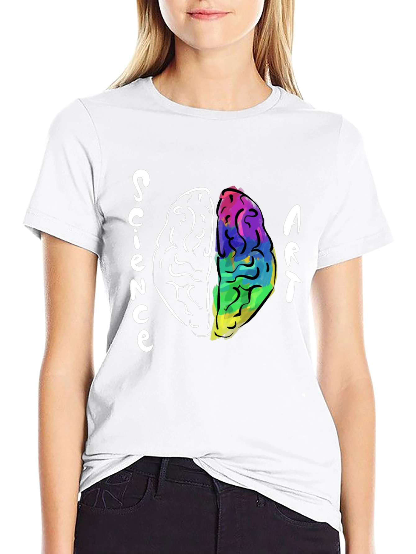 Black Science Meets Art Brain T-Shirt view 9