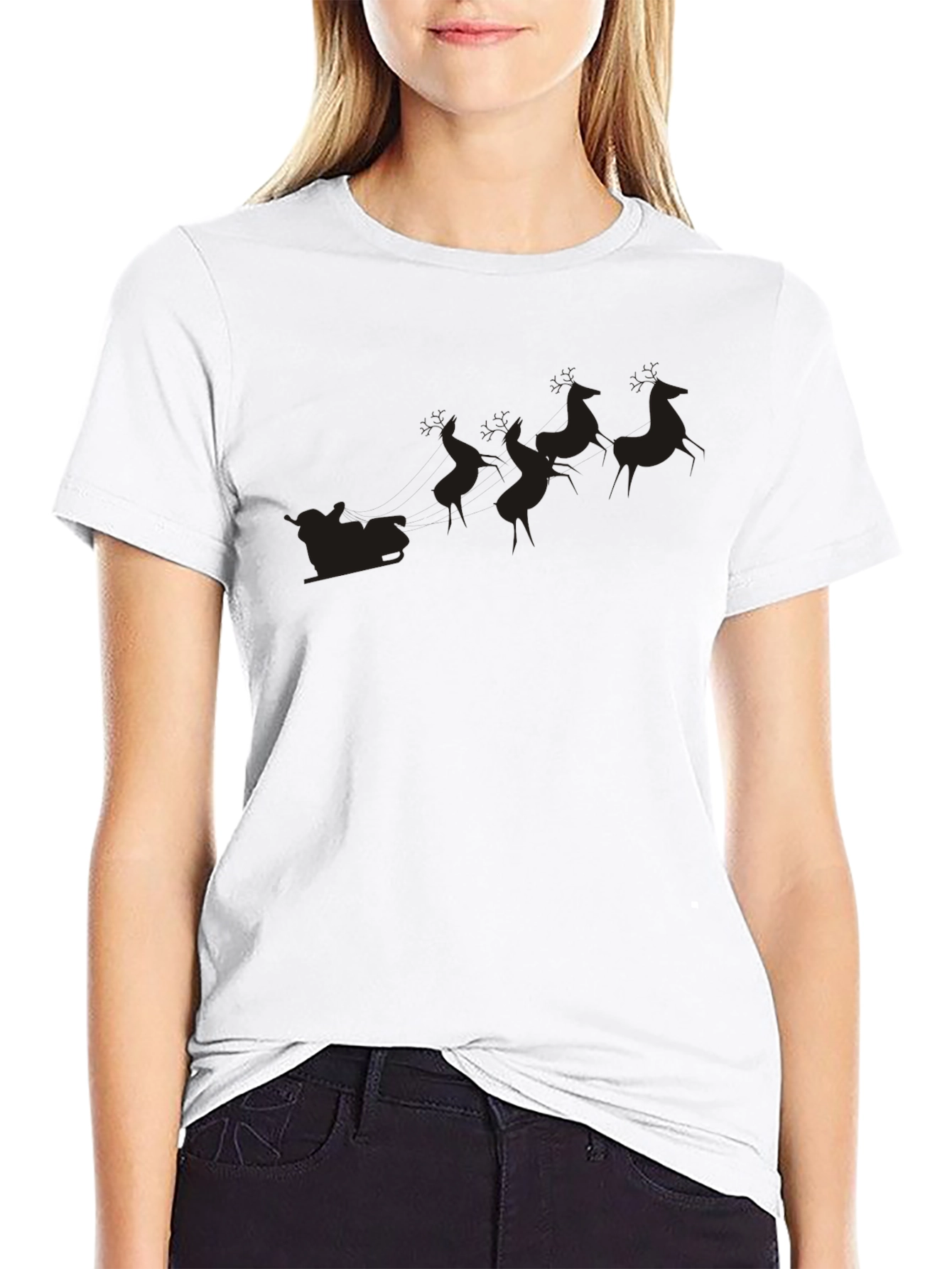 Black Black Santa's Sleigh T-Shirt view 9