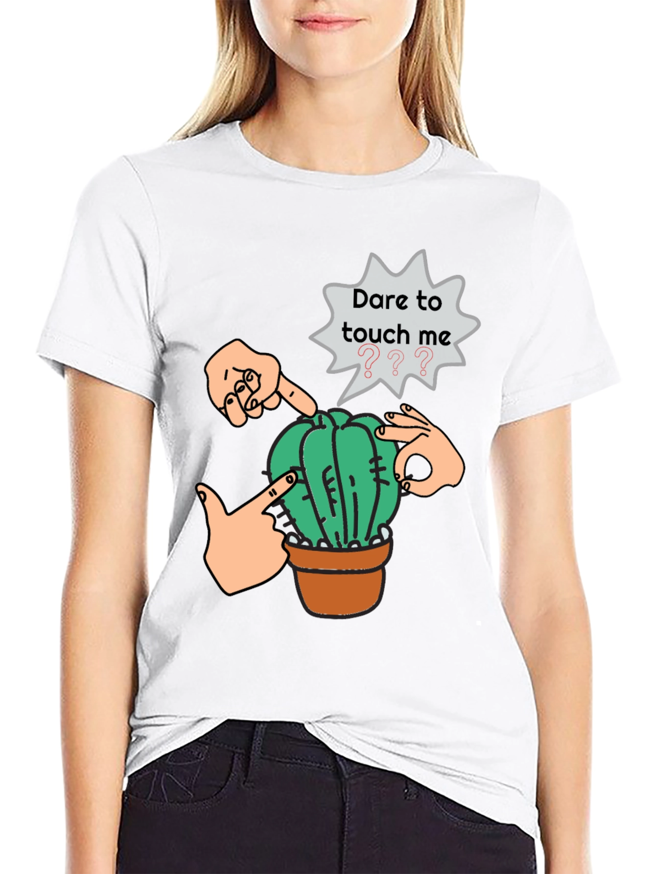 Black Dare to Touch Cactus Graphic Tee view 9
