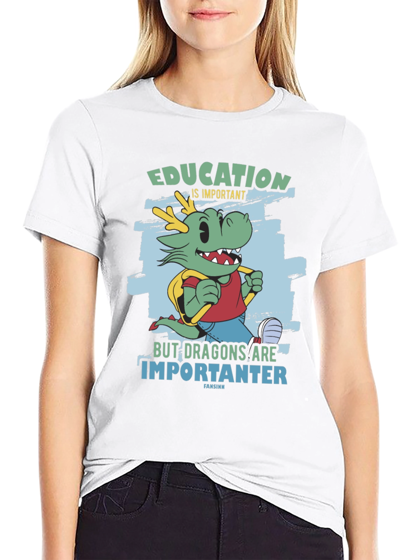 Black Education Dragon Graphic T-Shirt view 9