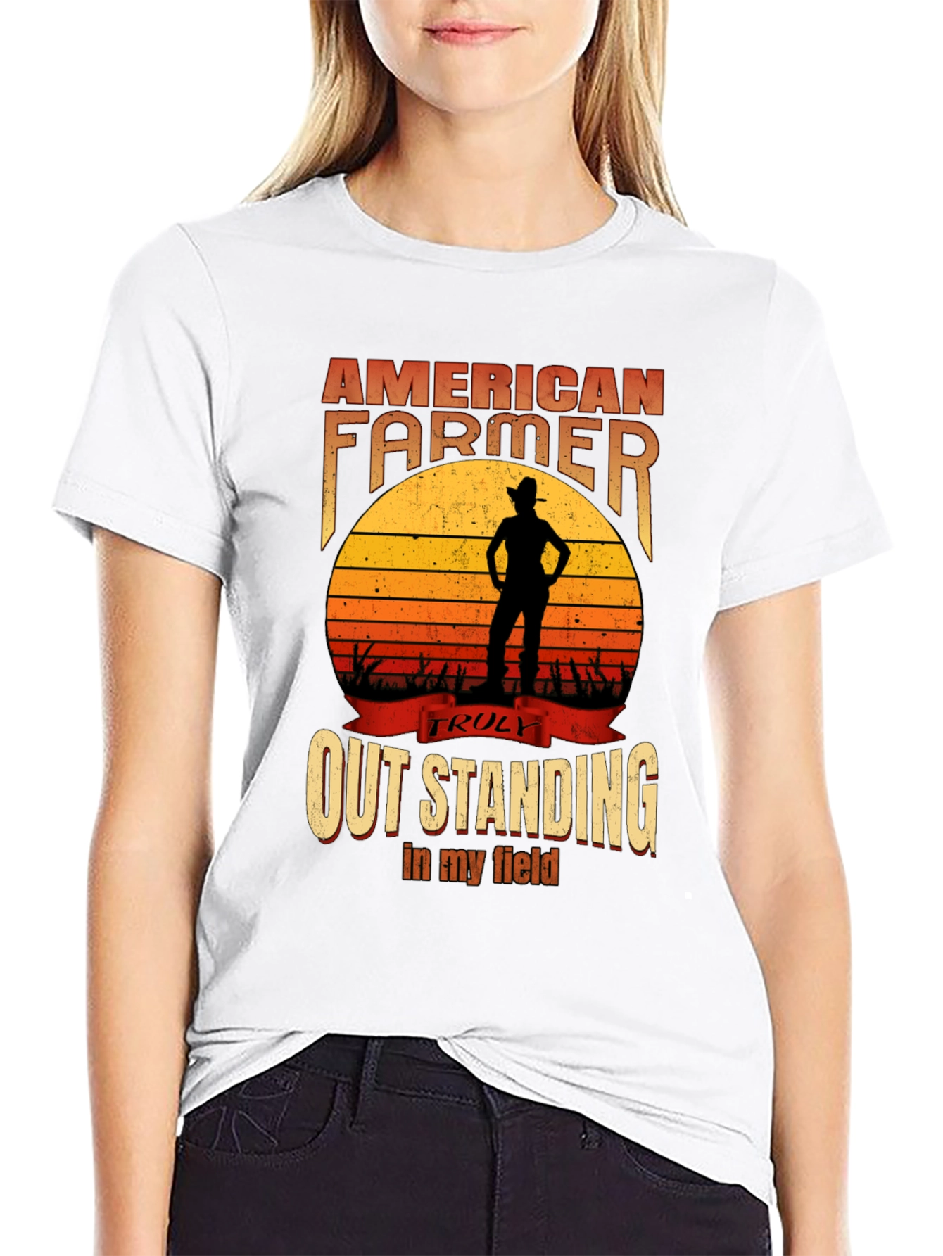 Black American Farmer Graphic T-Shirt - Outstanding in My Field view 9
