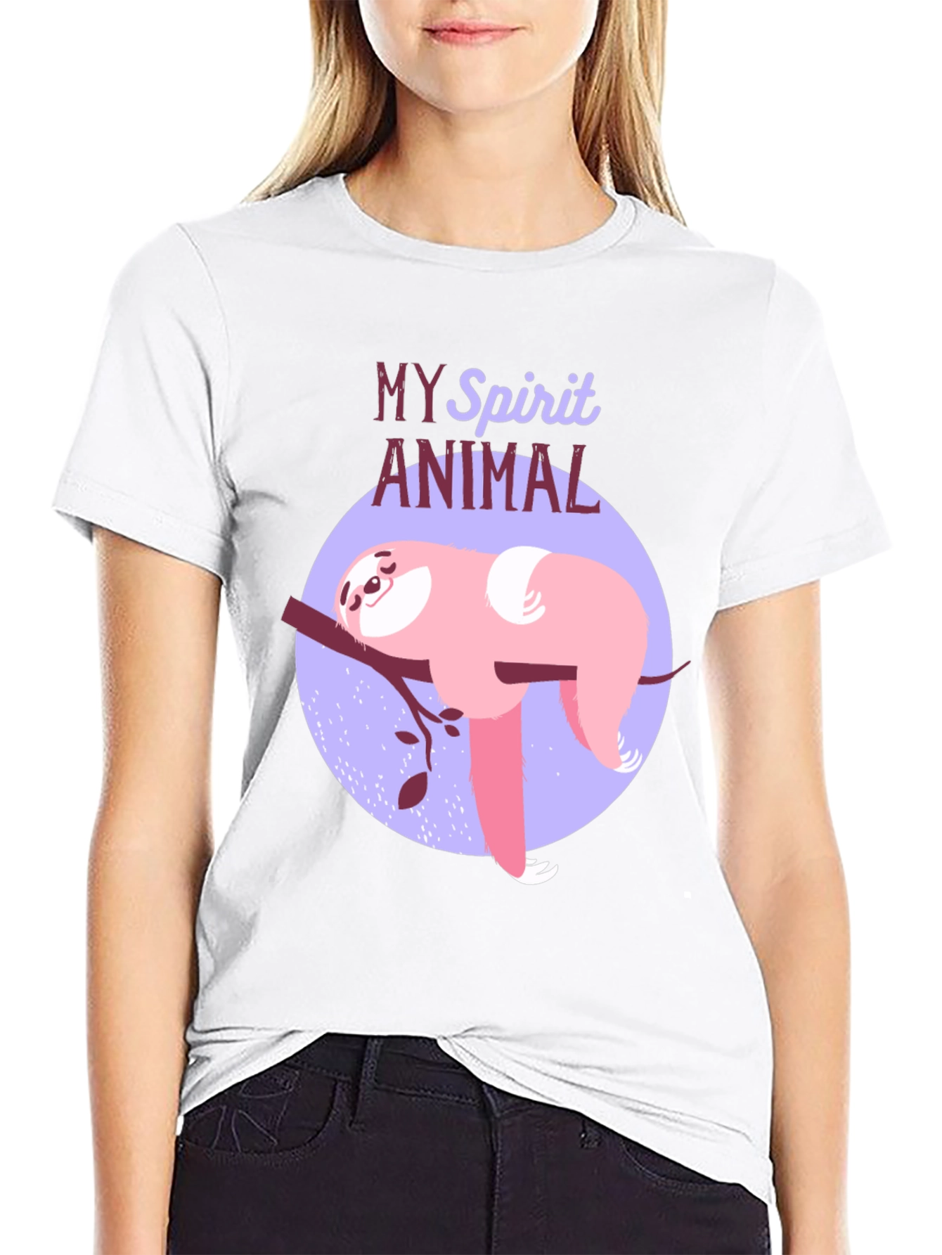 Black My Spirit Animal Sloth T-Shirt view 9