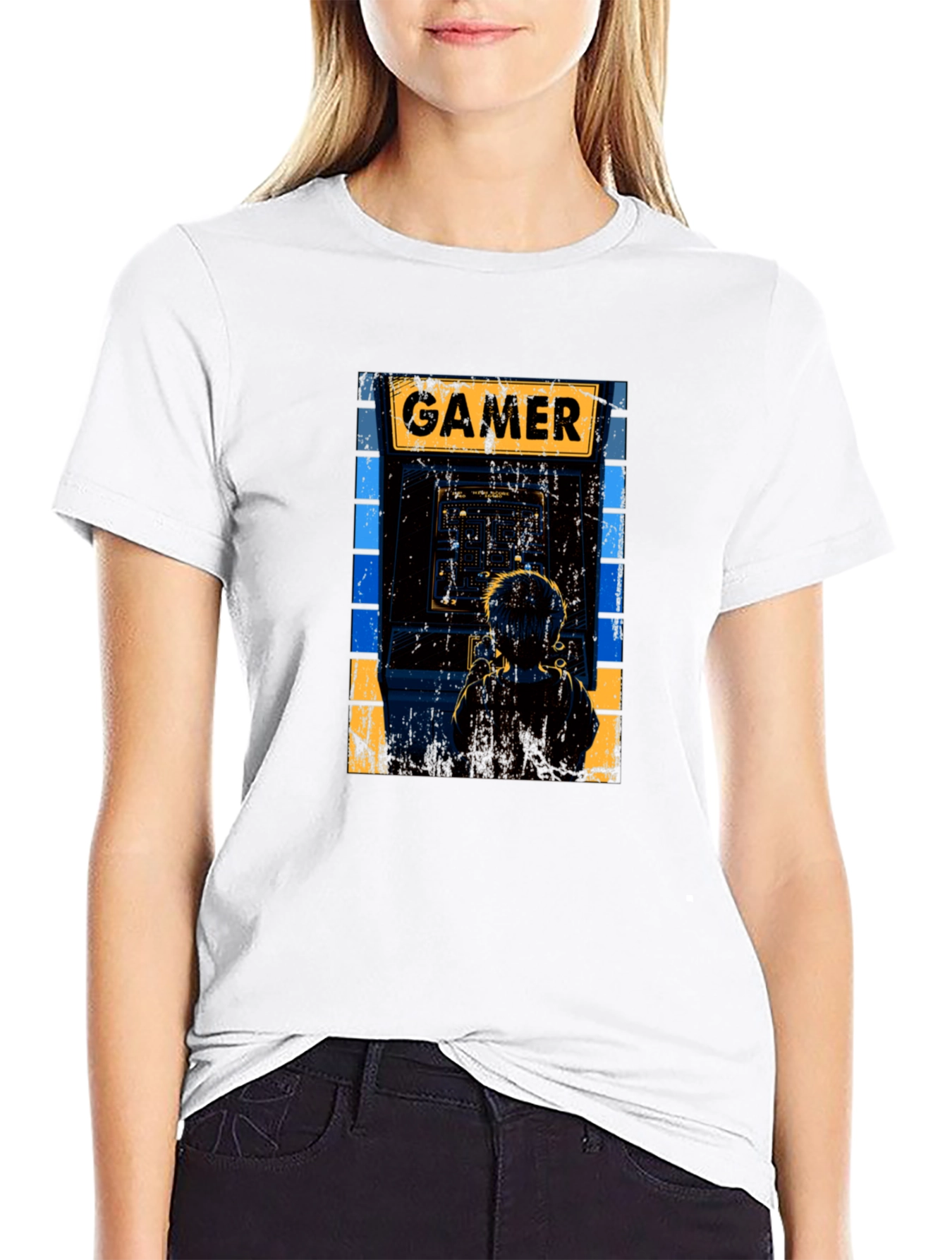 Black Retro Gamer Arcade T-Shirt view 9