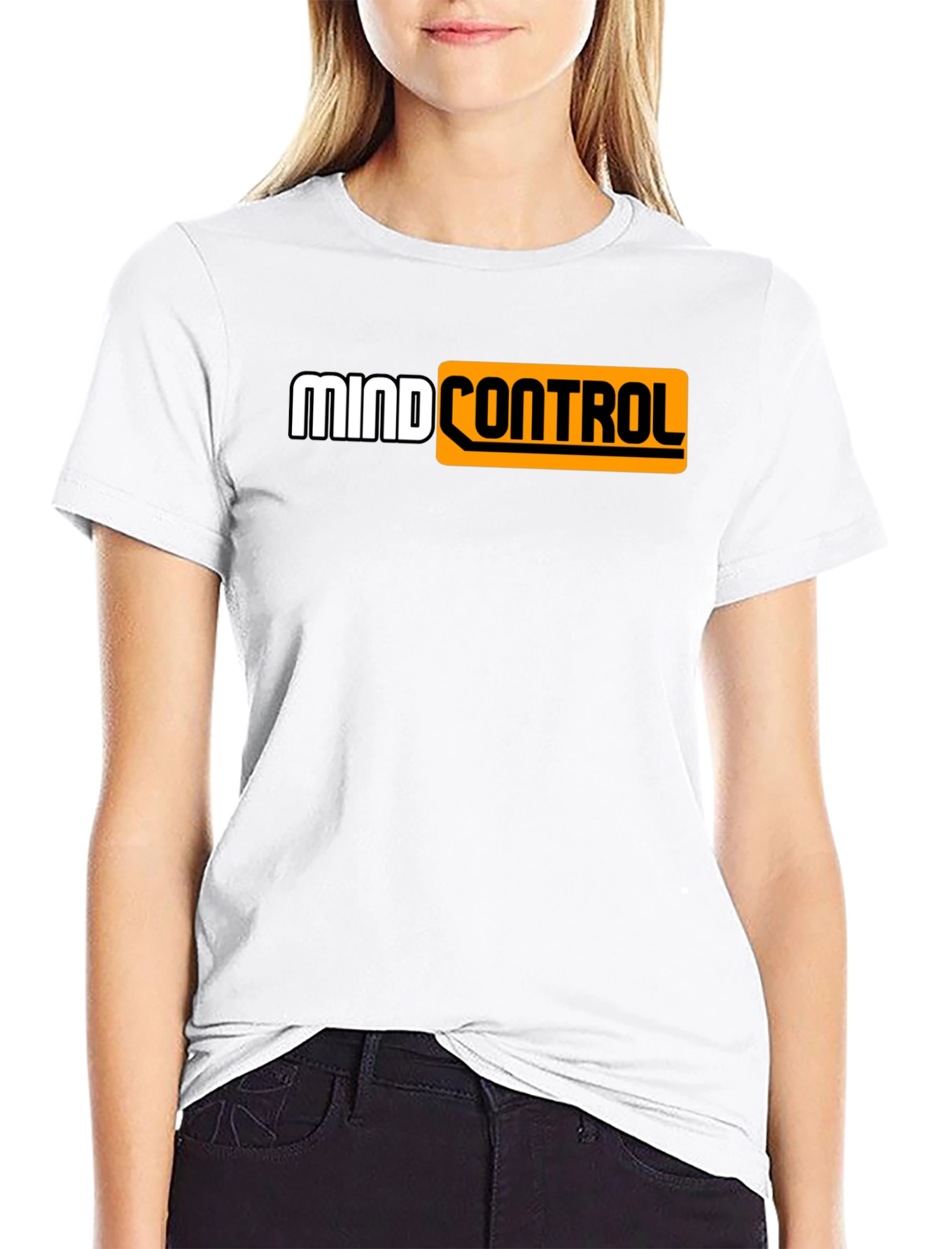 Black Mind Control Graphic Tee - Black Cotton T-Shirt view 9