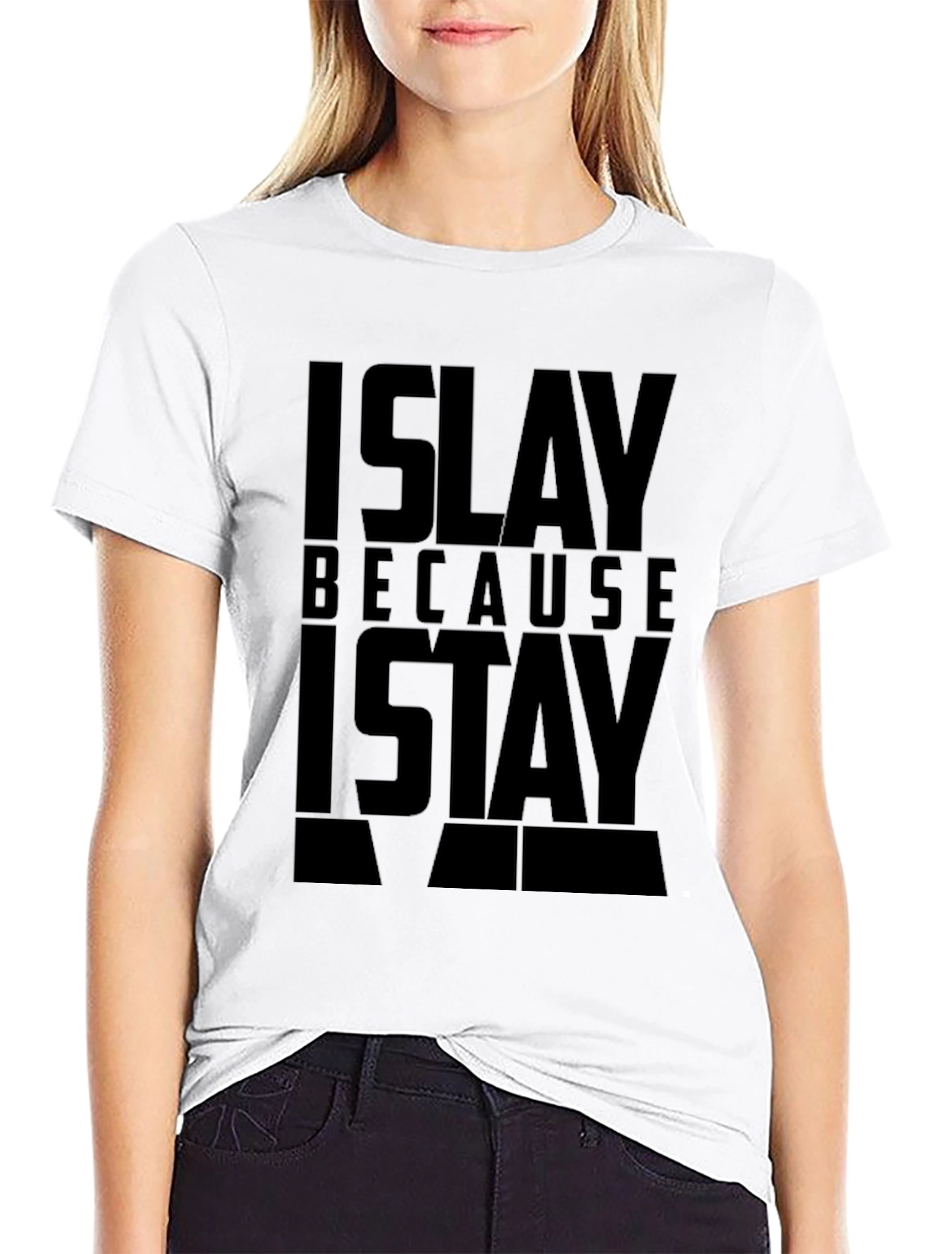 Black Islay Because I Stay Black Graphic T-Shirt view 9