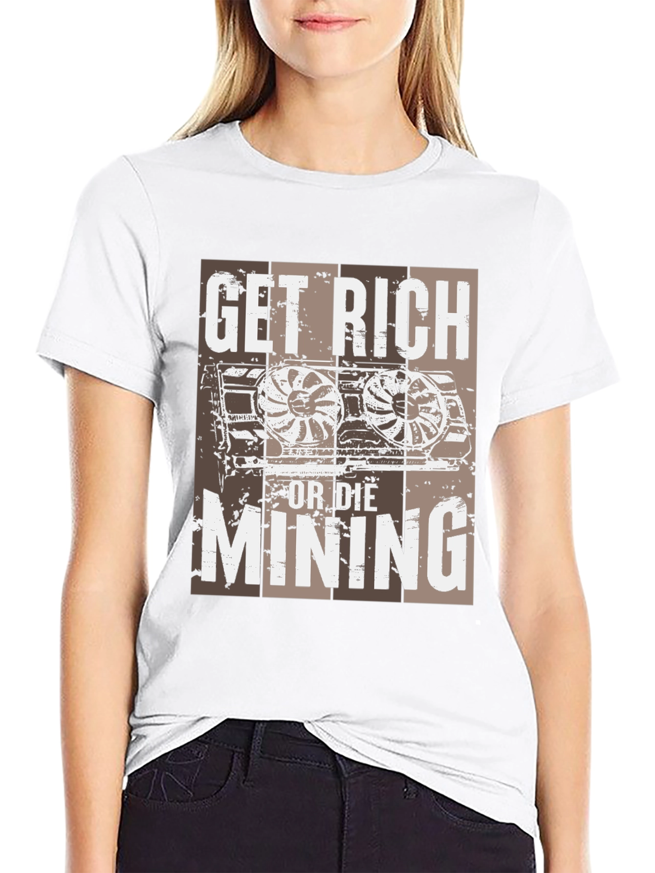 Black Get Rich or Die Mining T-Shirt view 9