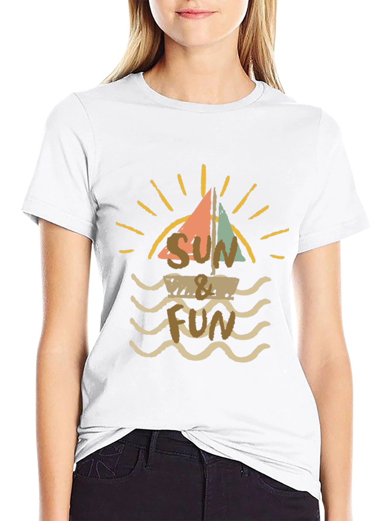 Black Sun & Fun Graphic T-Shirt - Vintage Style view 9