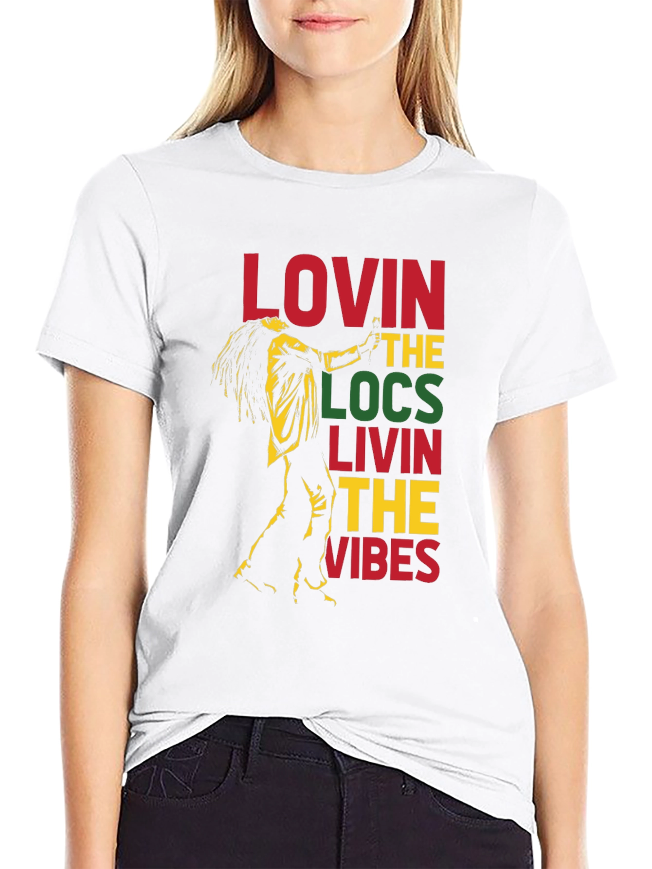 Black Lovin' The Locs Graphic T-Shirt view 9