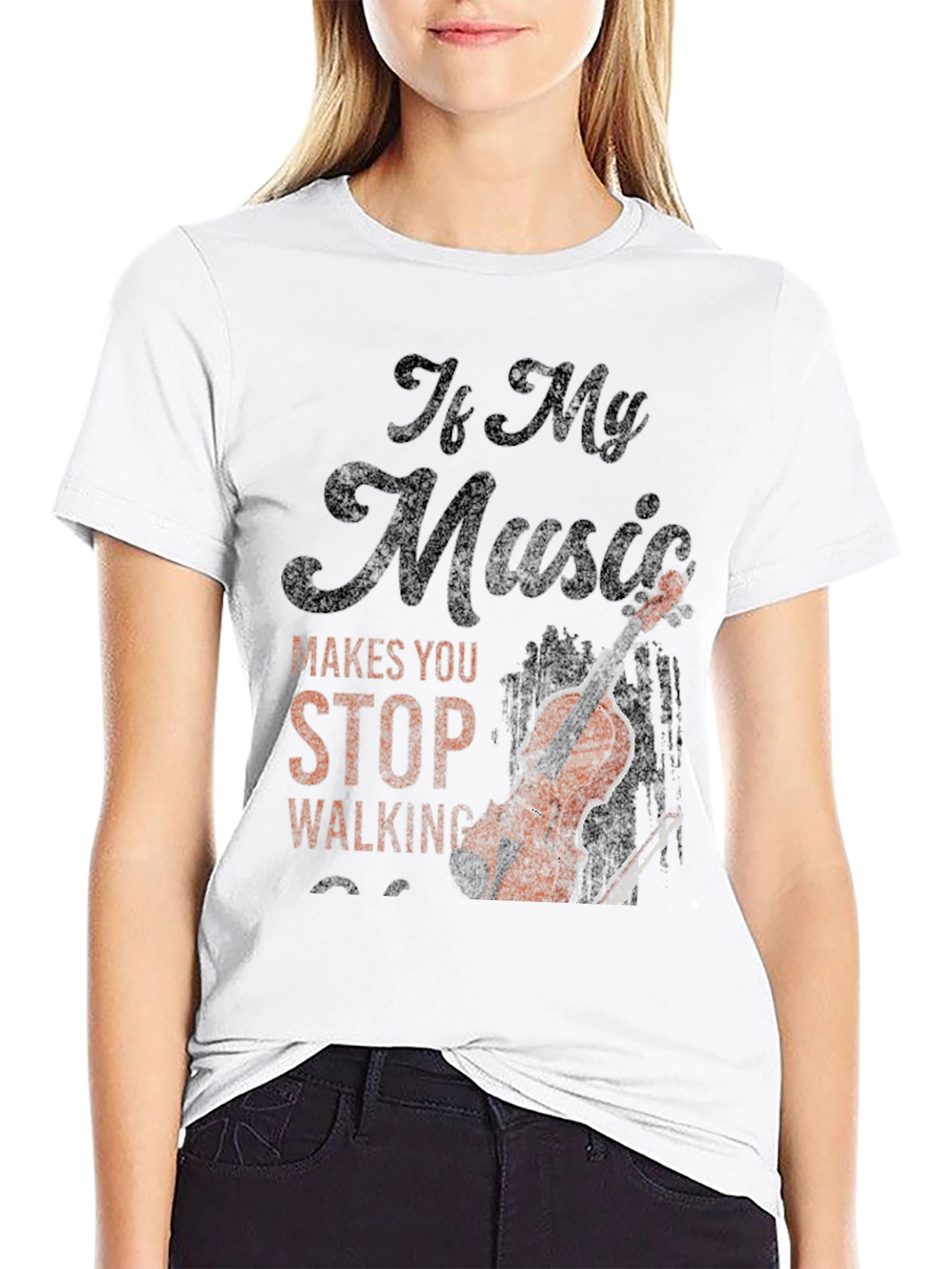 Black Music Makes You Stop Walking Men's T-Shirt view 9