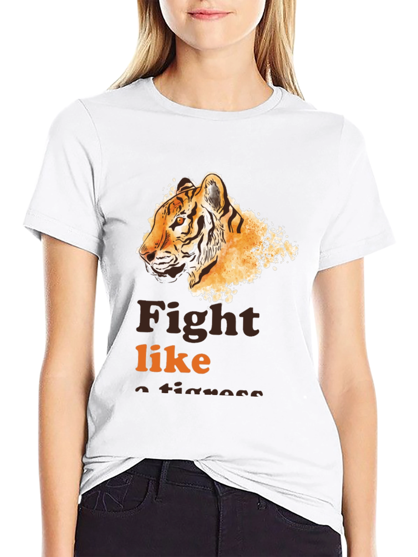 Black Fight Like a Tigress Graphic Tee view 9