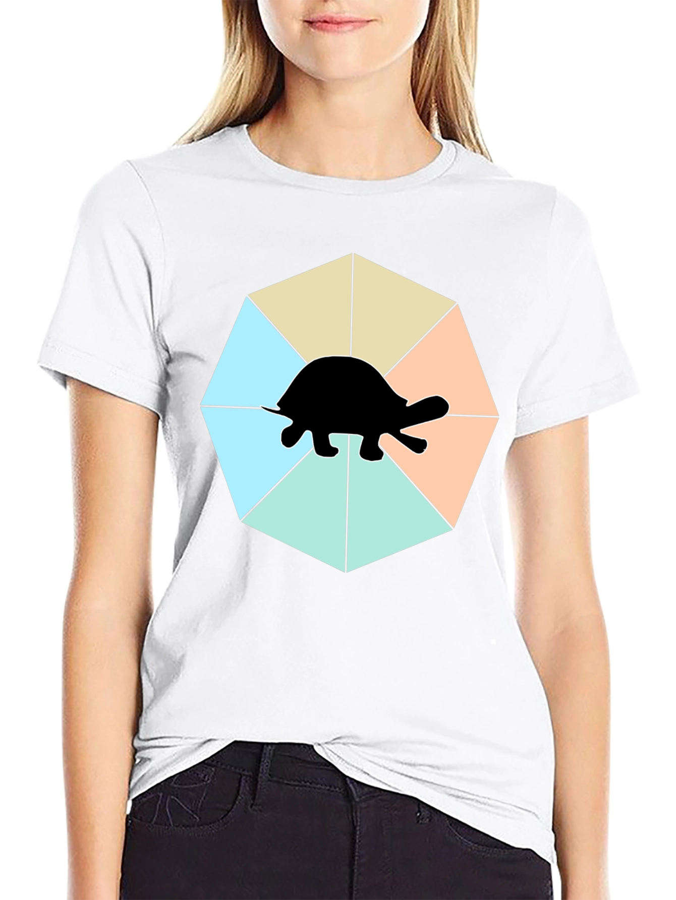 Black Turtle Graphic T-Shirt - Modern Art view 9