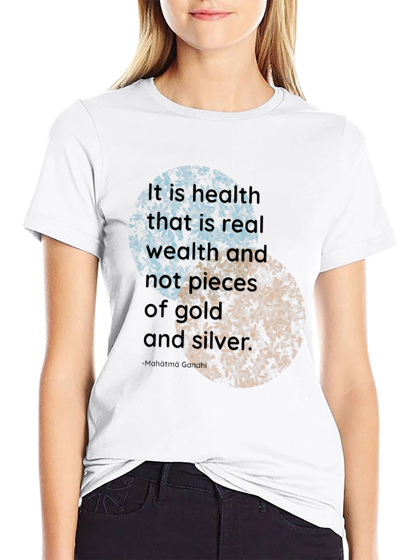 Black Health is Wealth T-Shirt - Motivational Quote view 9