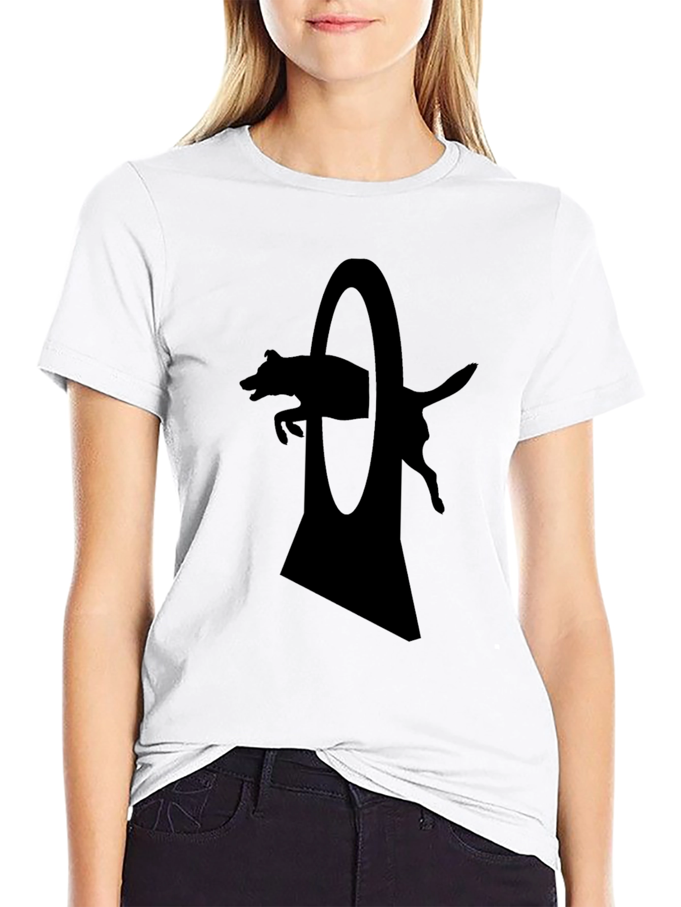 Black Dog Agility T-Shirt - Silhouette Design view 9