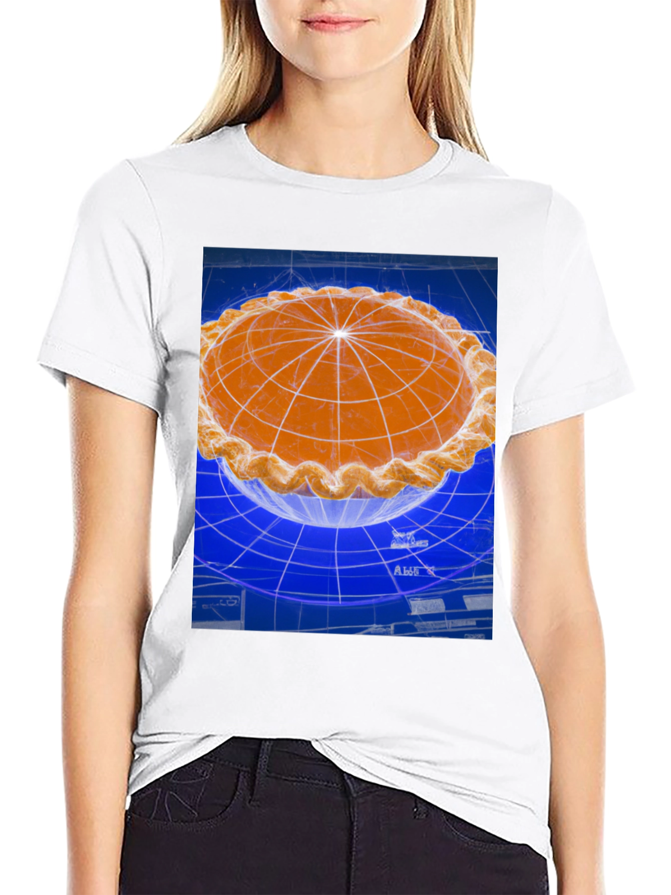 Black Pie Blueprint Graphic T-Shirt view 9