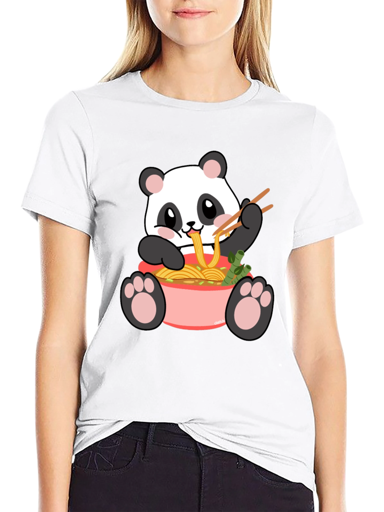 Black Panda Ramen Graphic Tee - Kawaii Comfort view 9