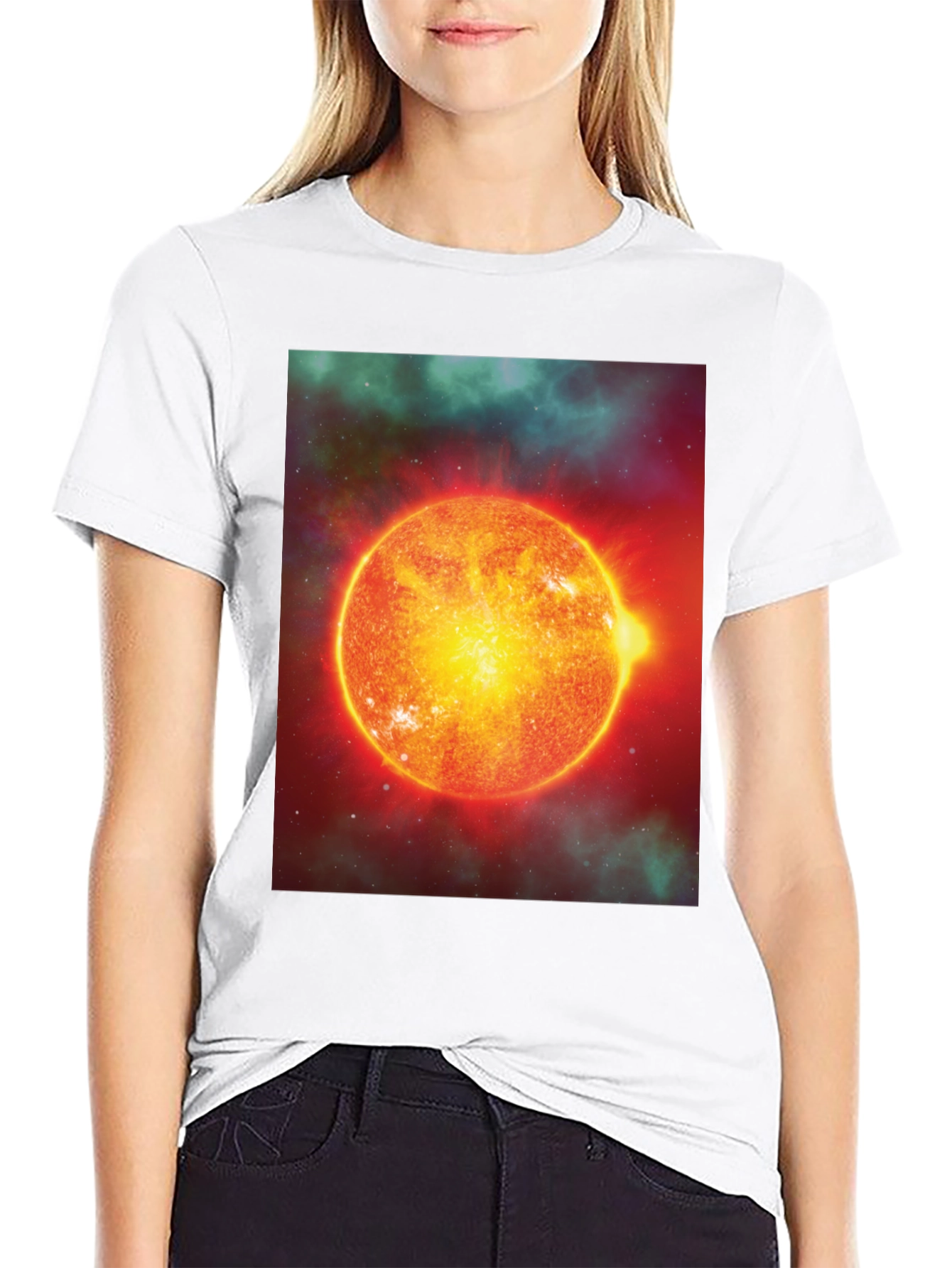 Black Solar System T-Shirt - Black Cotton Blend view 9