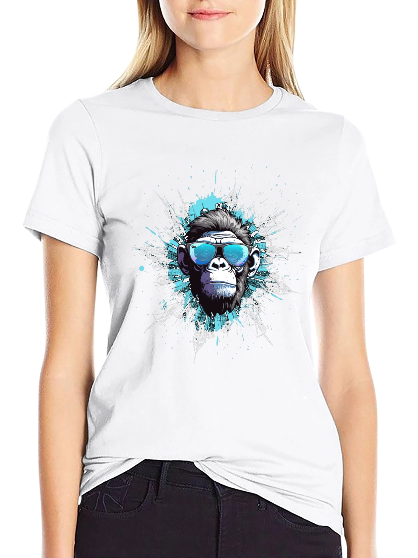 Cool Ape Cityscape Graphic Tee - Black Cotton T-Shirt - 9