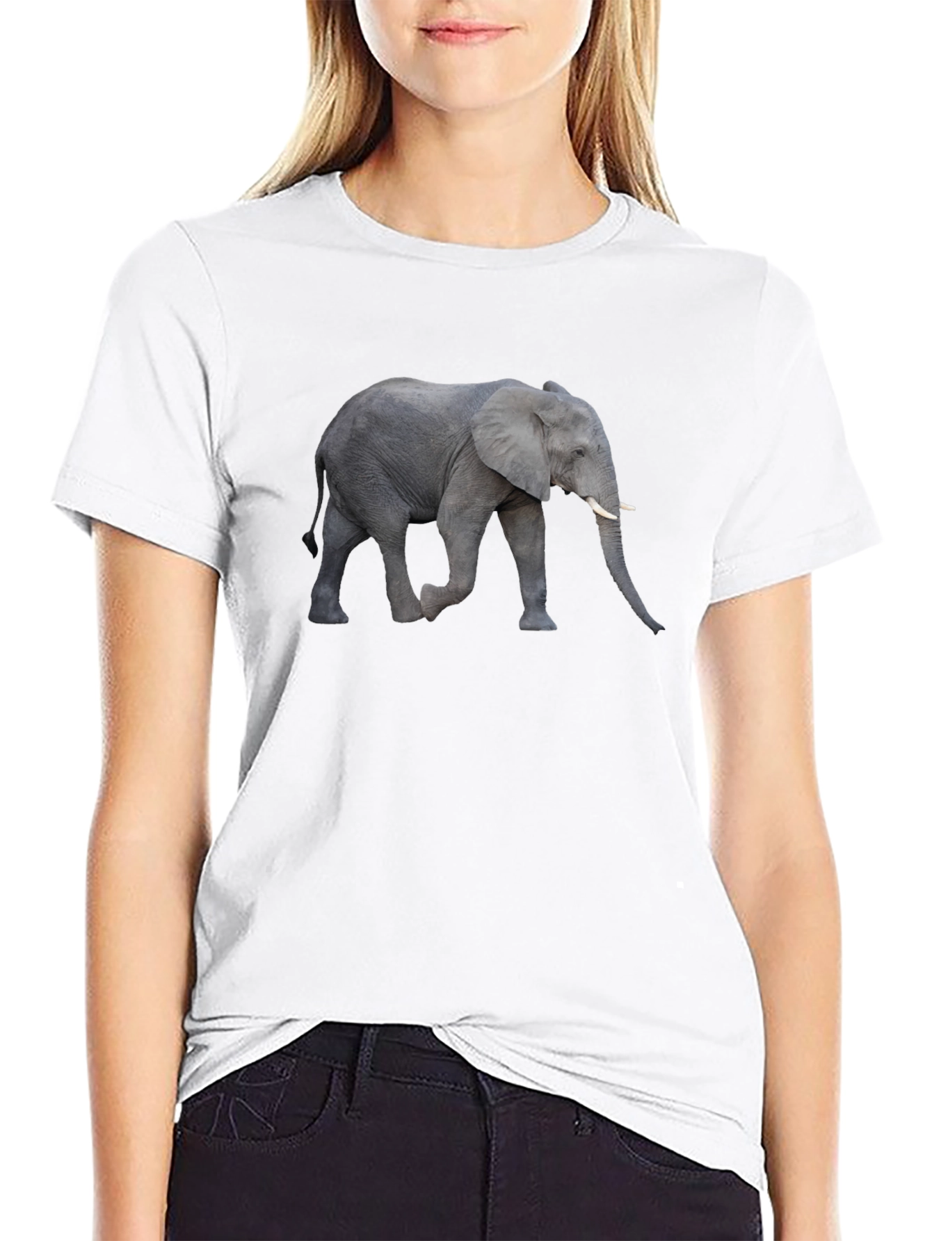 Black Elephant Graphic Black T-Shirt view 9
