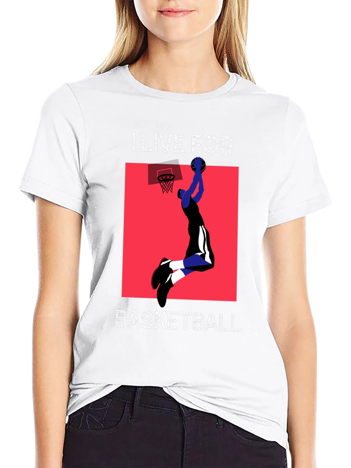 Black I Live For Basketball Black Graphic Tee view 9