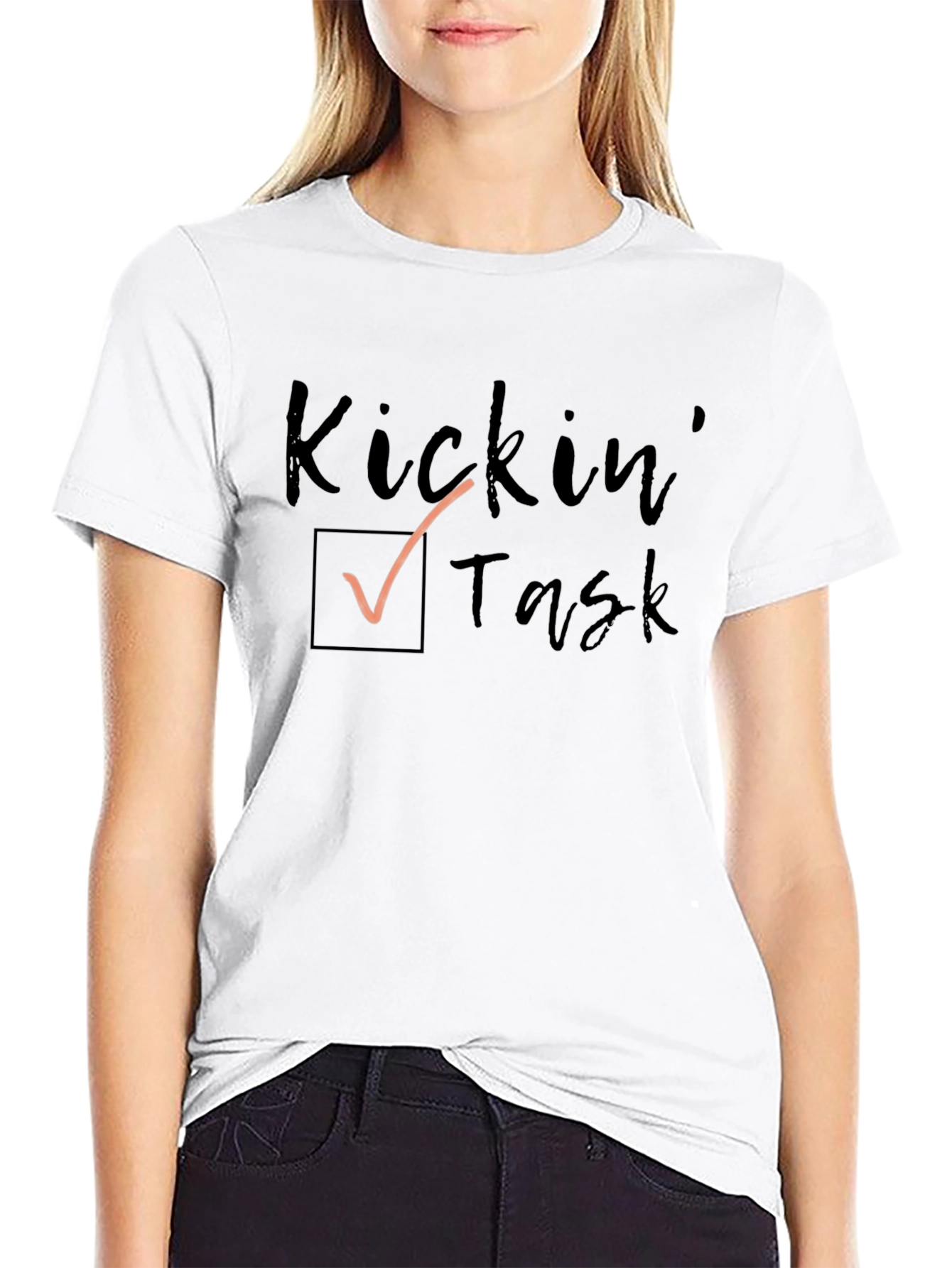 Black Kicking Task T-Shirt view 9