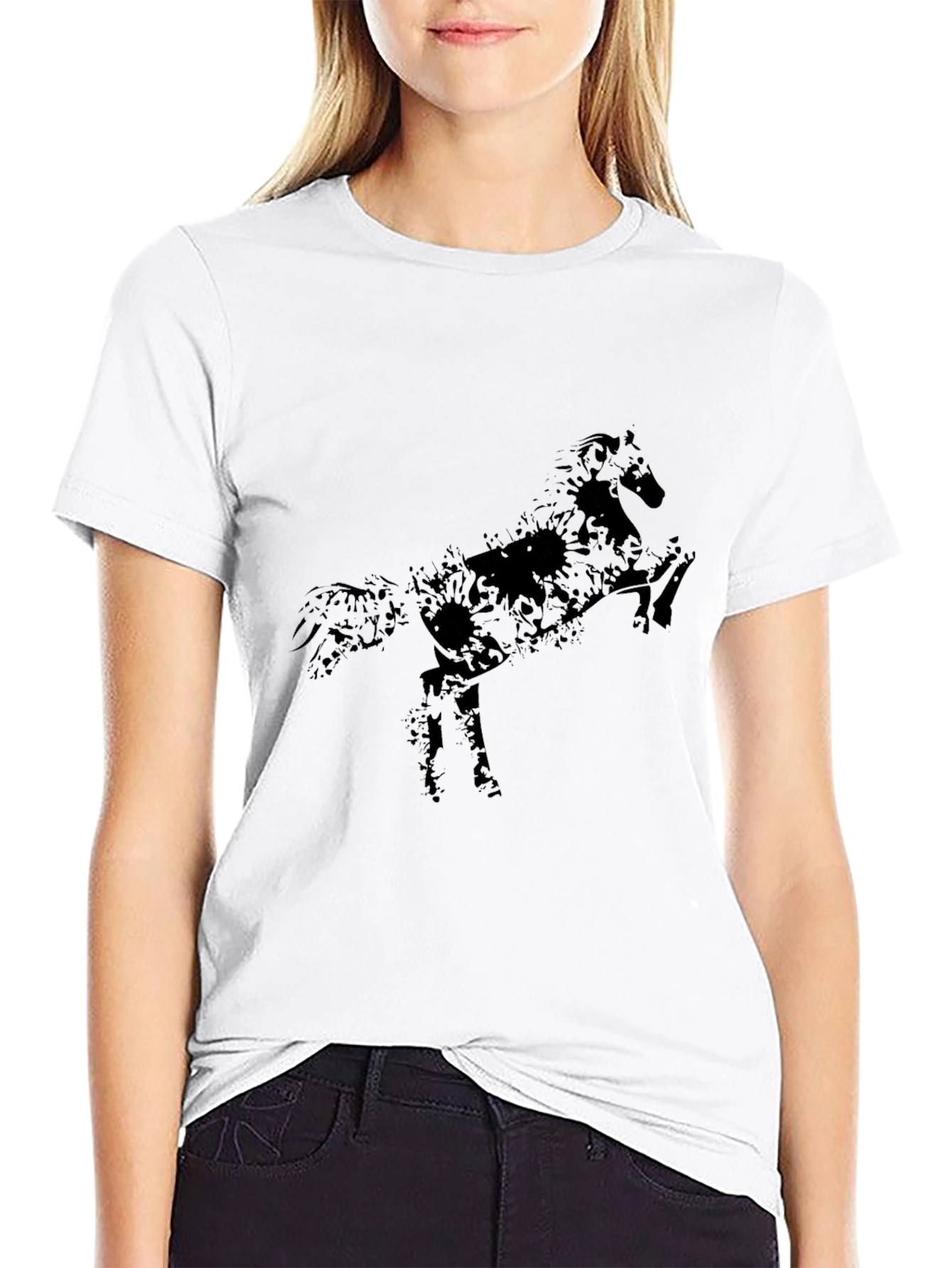 Black Black Horse Graphic Tee - Stylish Men's Casual Shirt view 9