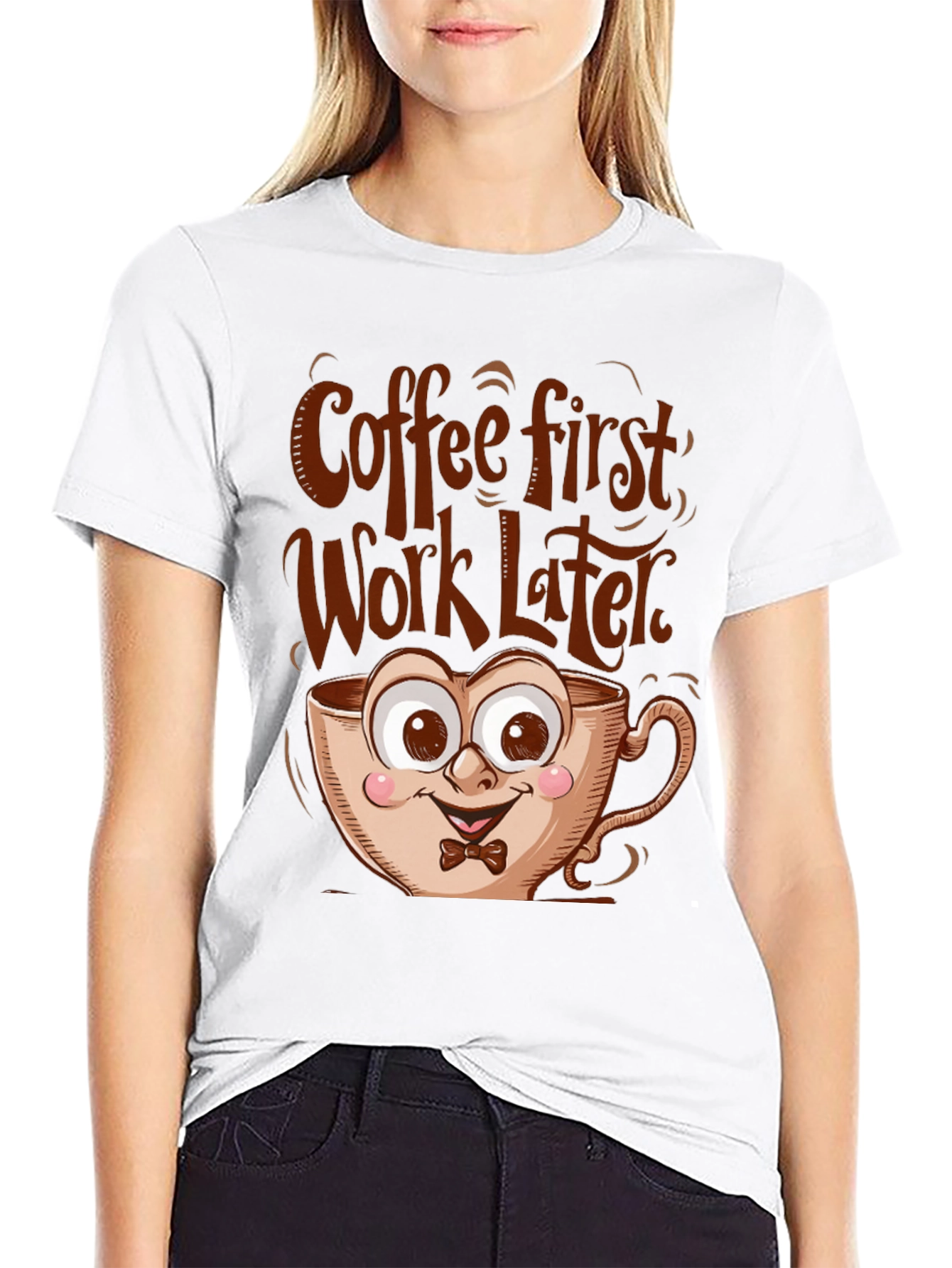 Black Coffee First Funny T-Shirt view 9