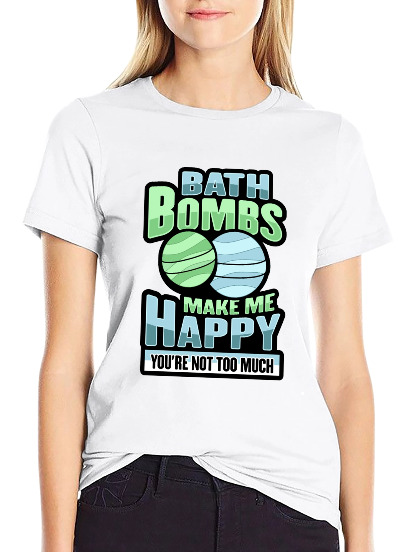 Black Bath Bombs Make Me Happy T-Shirt Funny Bath Lover Tee view 9