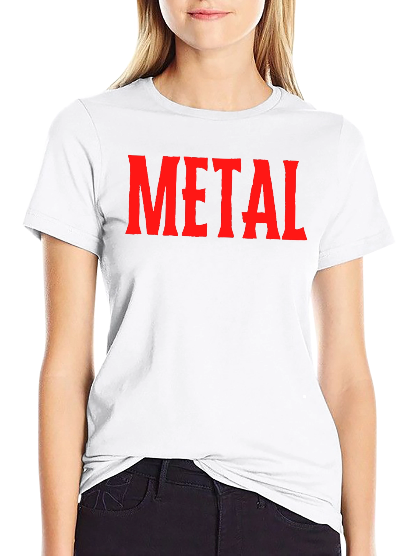 Black Metal Band Fan T-Shirt - Red Text Design view 9