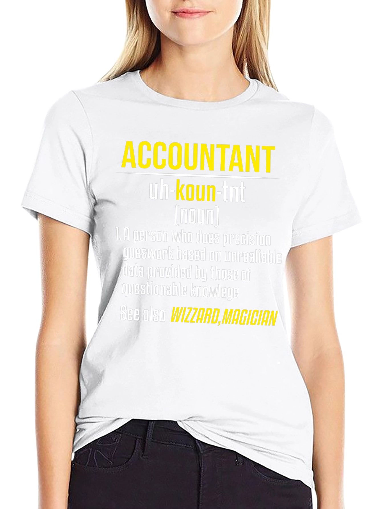 Black Accountant Definition T-Shirt - Funny Profession Tee view 9