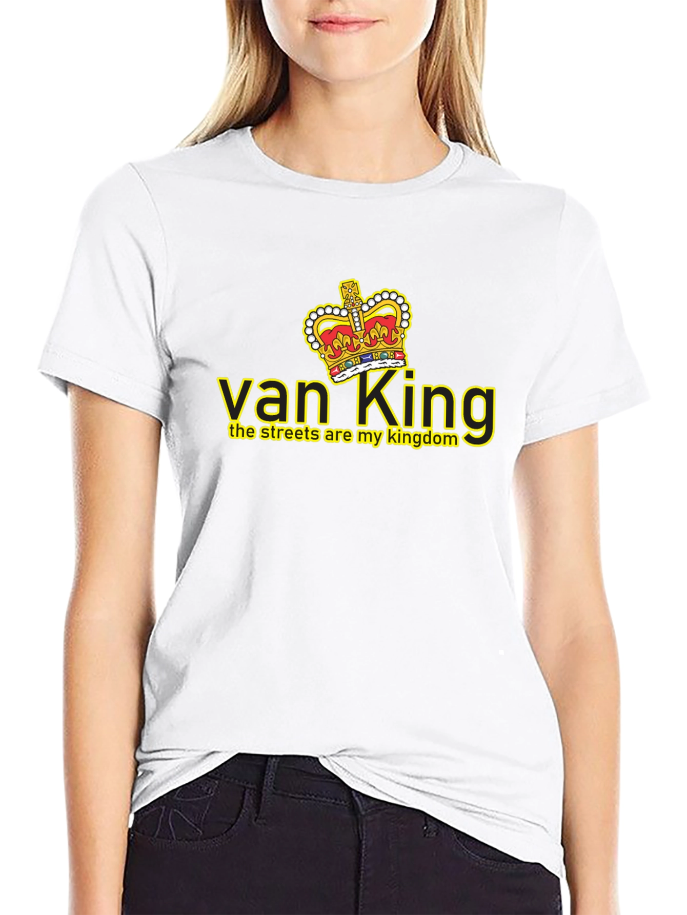 Black Van King Graphic Tee - Black Crew Neck T-Shirt view 9