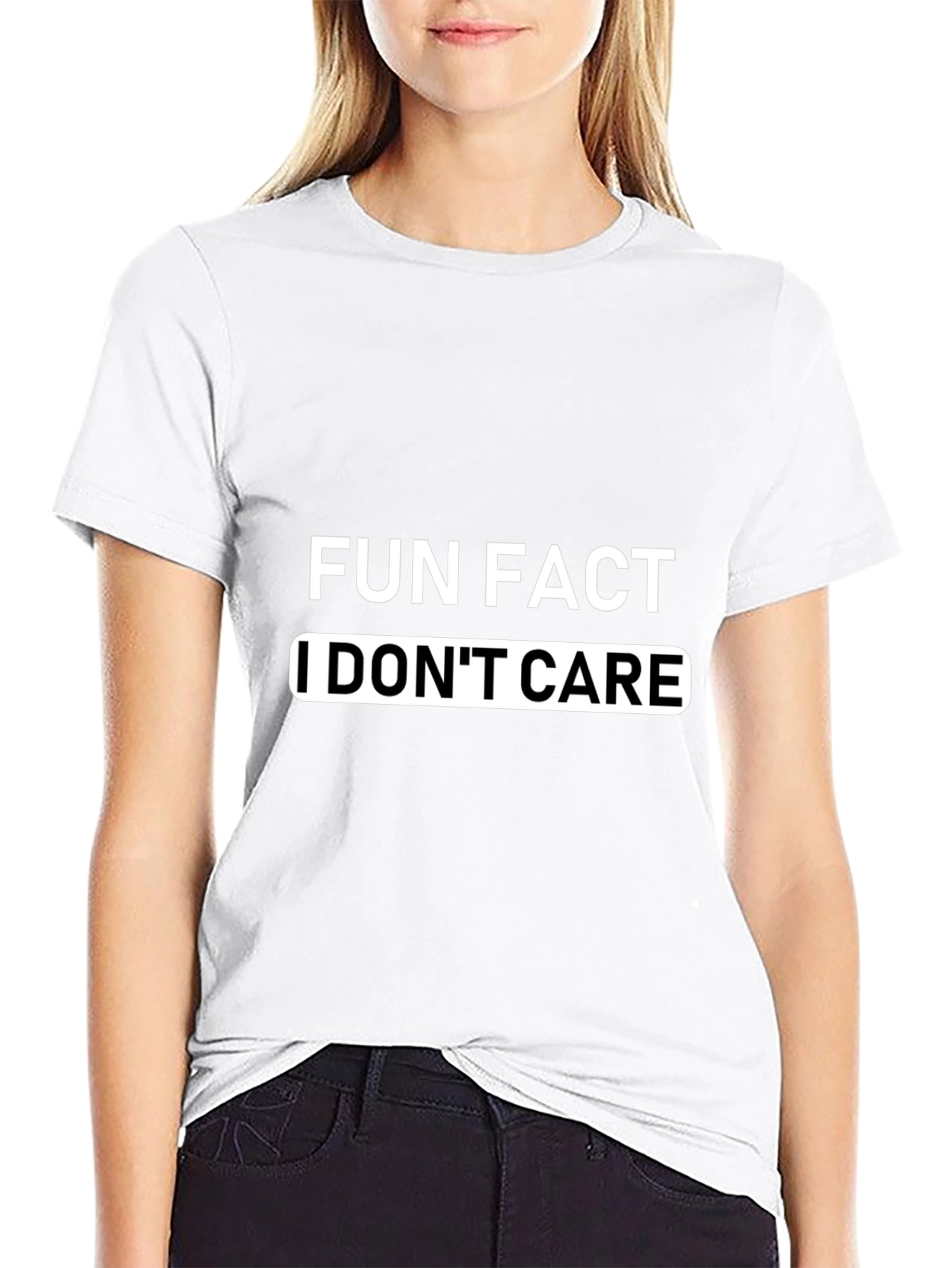 Black Fun Fact I Don't Care Graphic T-Shirt view 9
