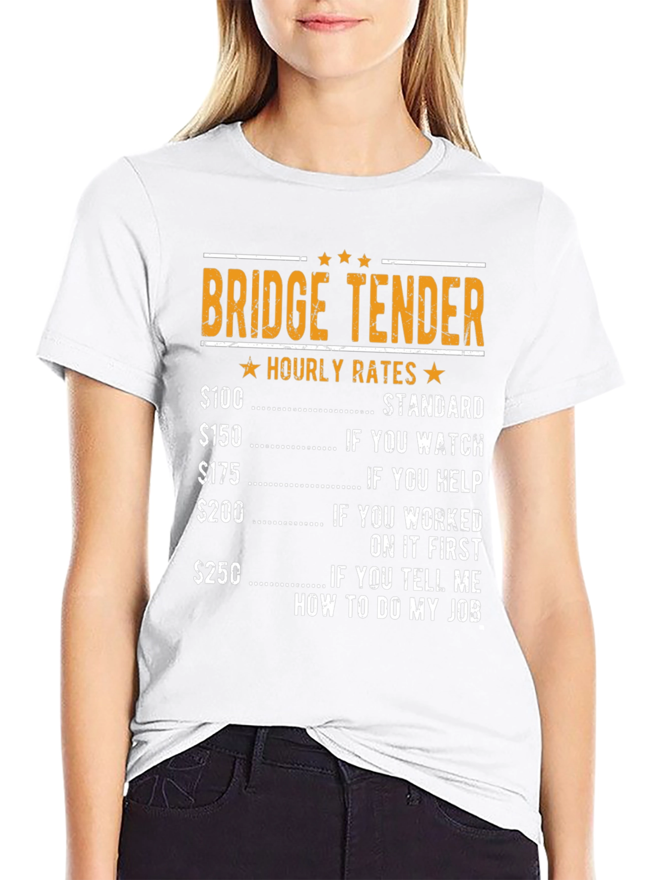 Black Bridge Tender Hourly Rates Graphic T-Shirt view 9