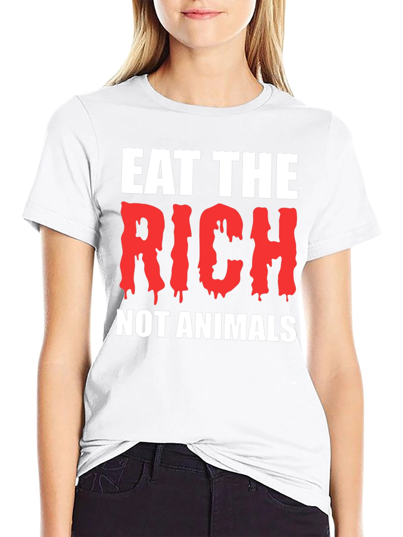 Black Eat The Rich Black T-Shirt view 9
